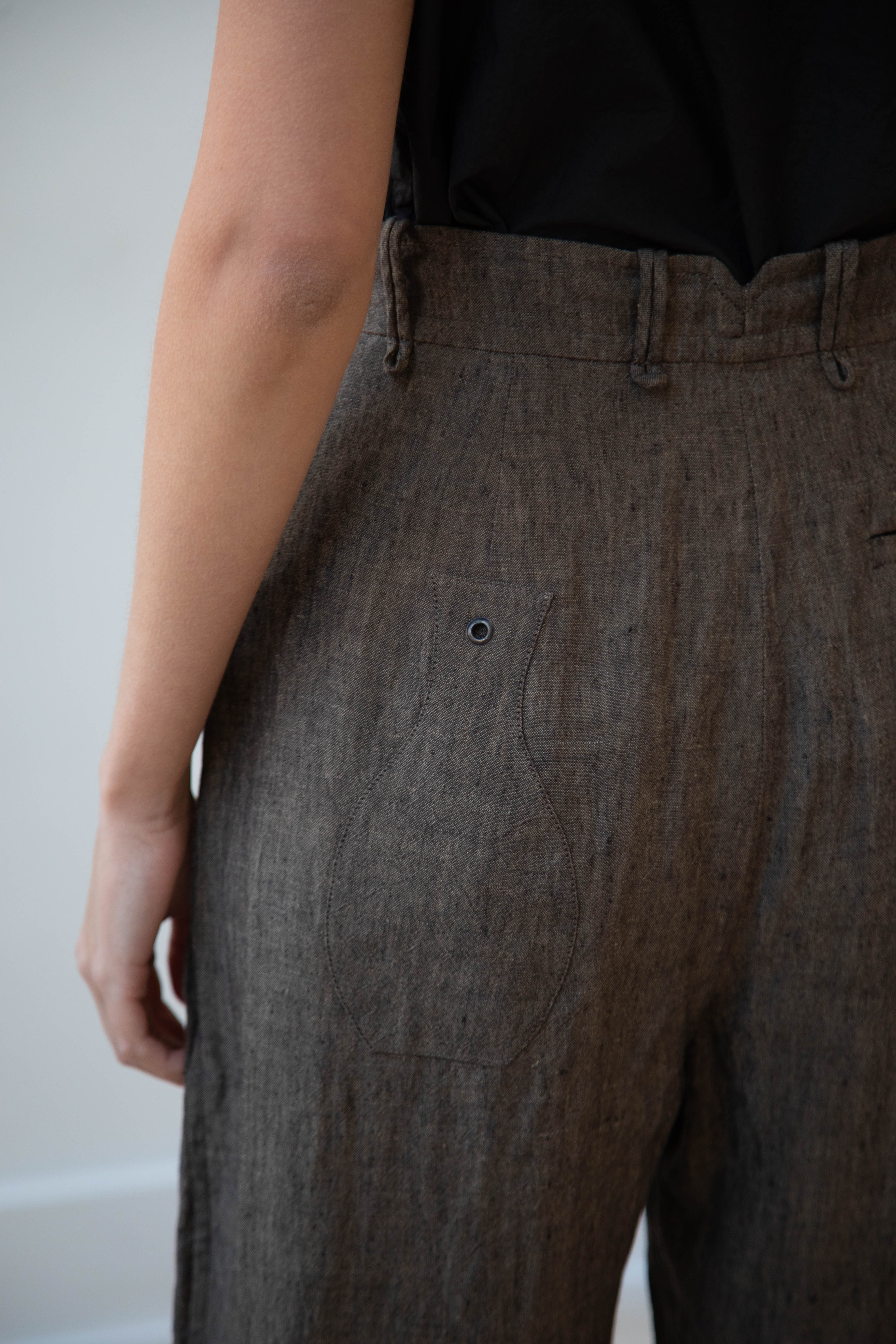 Seventyfive | Double Pleated Trousers in Walnut Linen - Image 23
