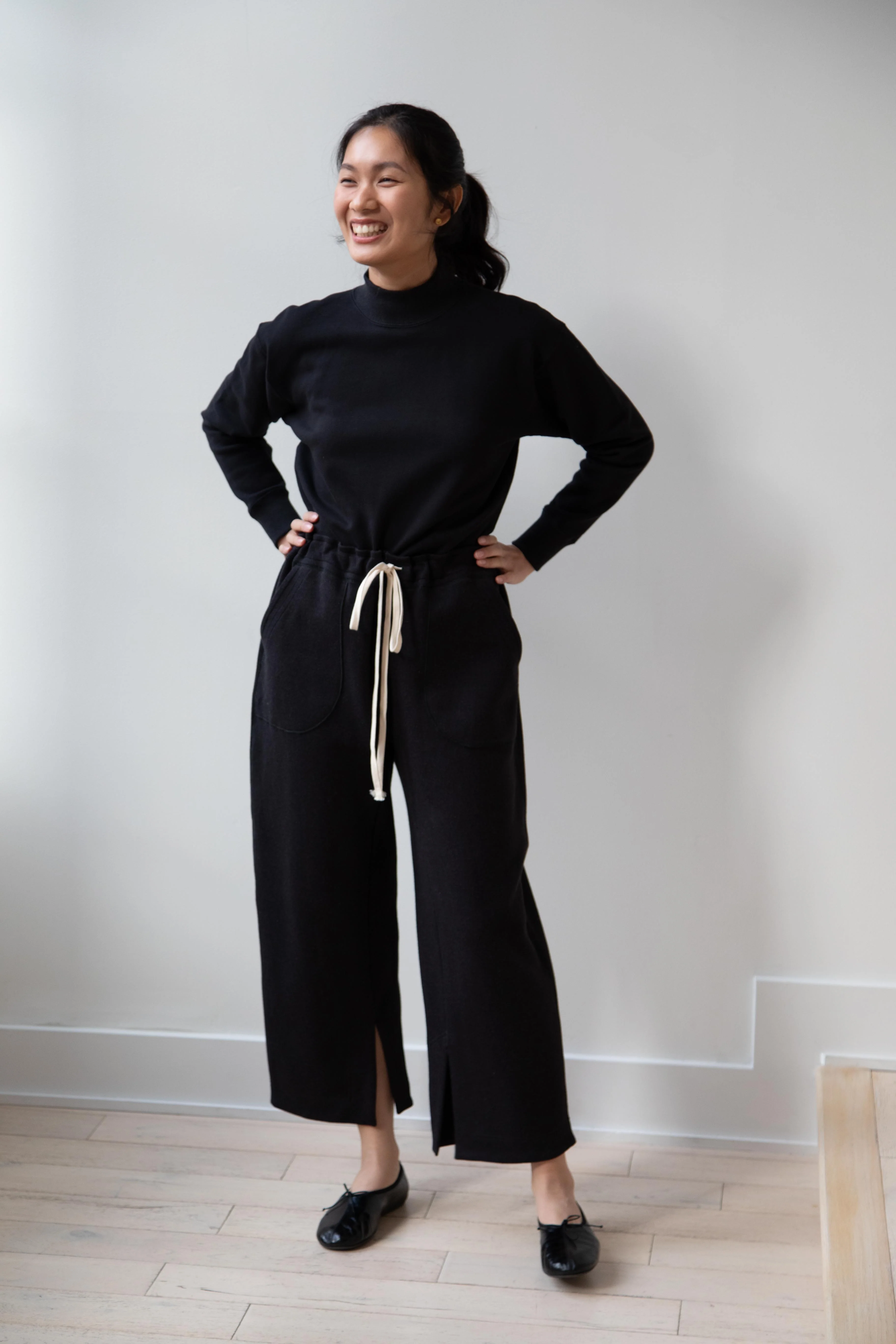 Seventyfive | Drawstring Knit Trousers in Jet - Image 34