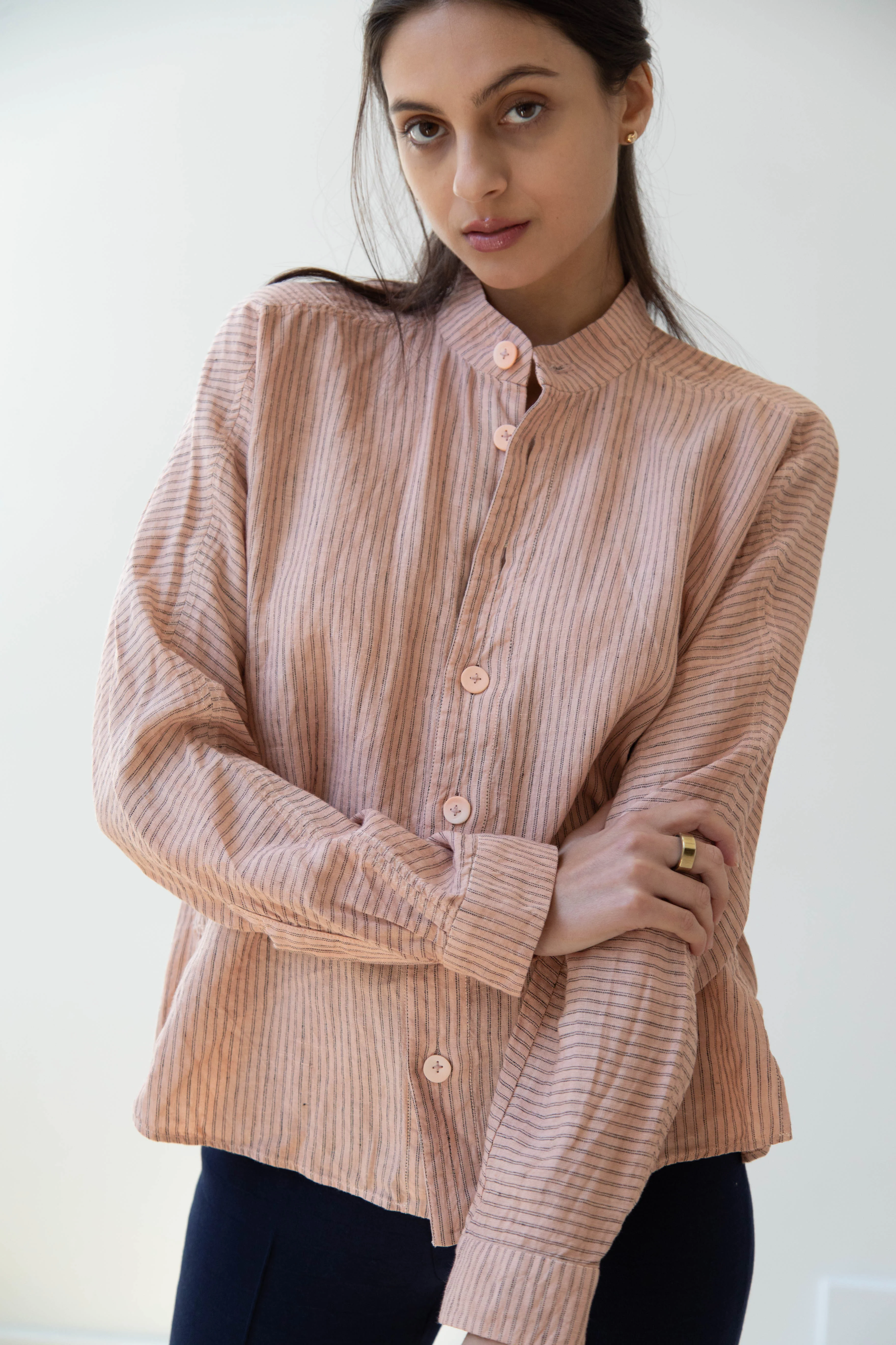 Seventyfive | Long Sleeve Shirt in Blush Linen - Image 11