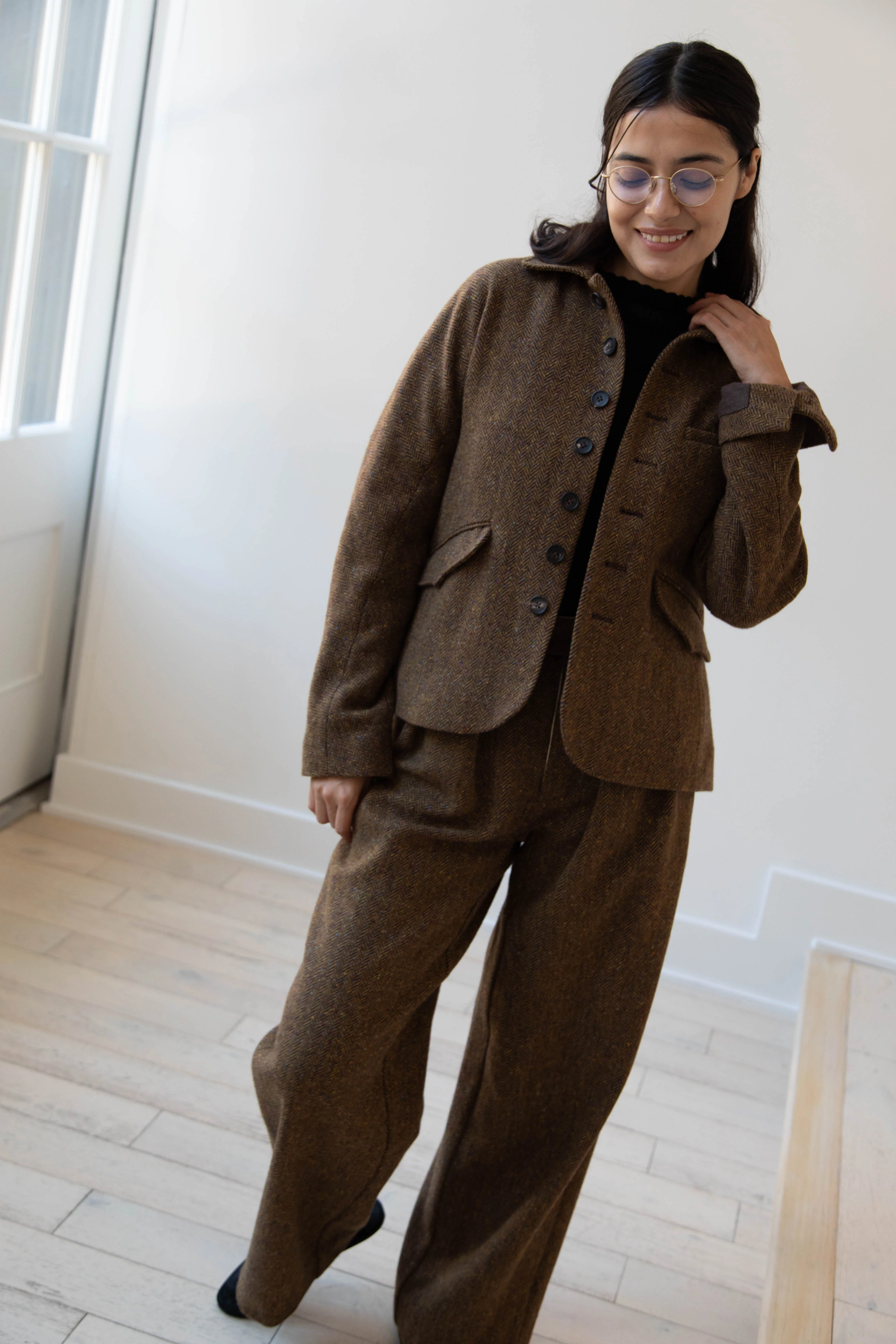 Seventyfive | Pleated Trouser in Donegal Herringbone - Image 19
