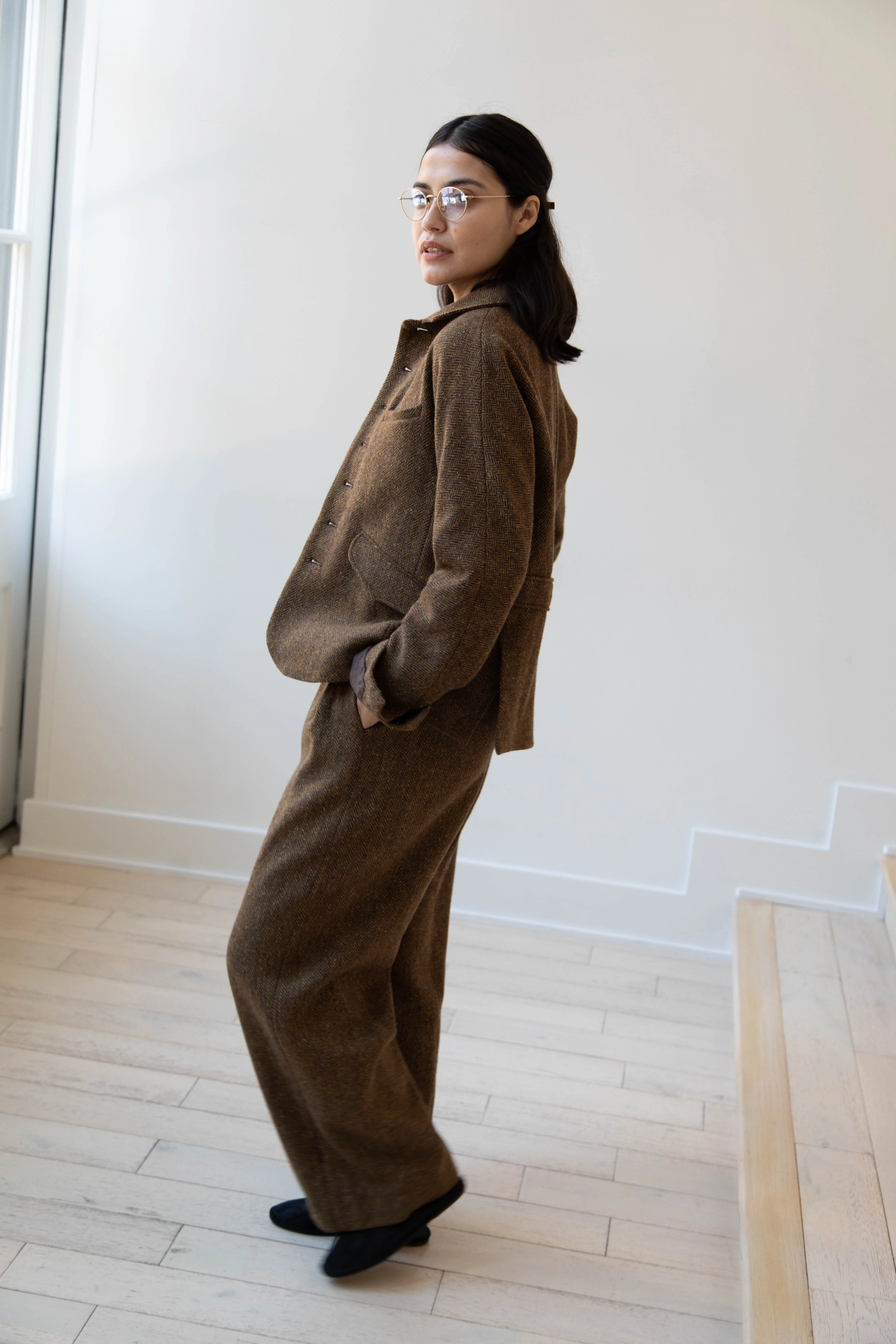 Seventyfive | Pleated Trouser in Donegal Herringbone - Image 38