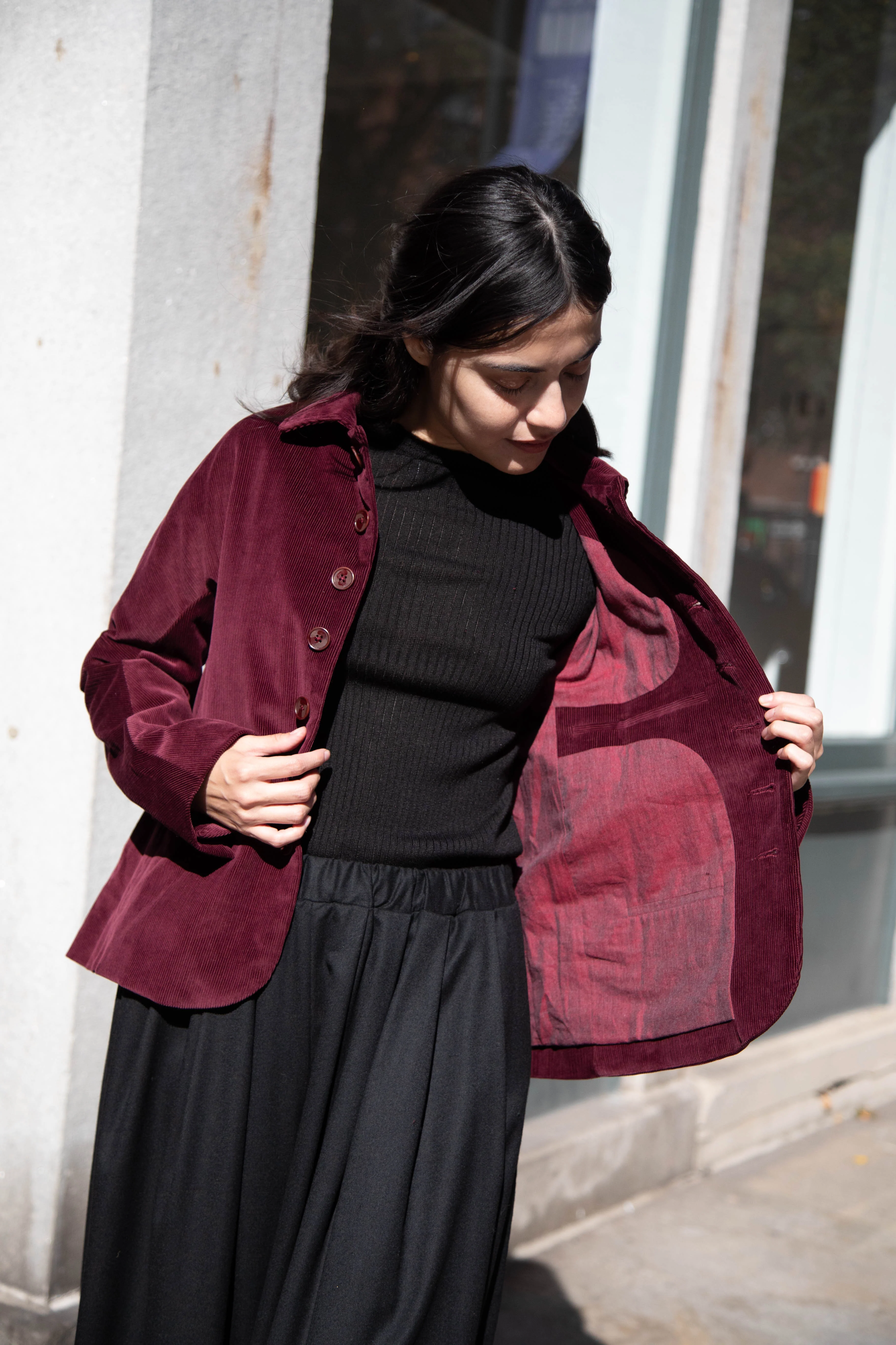 Seventyfive | Student Jacket in Plum Corduroy - Image 4