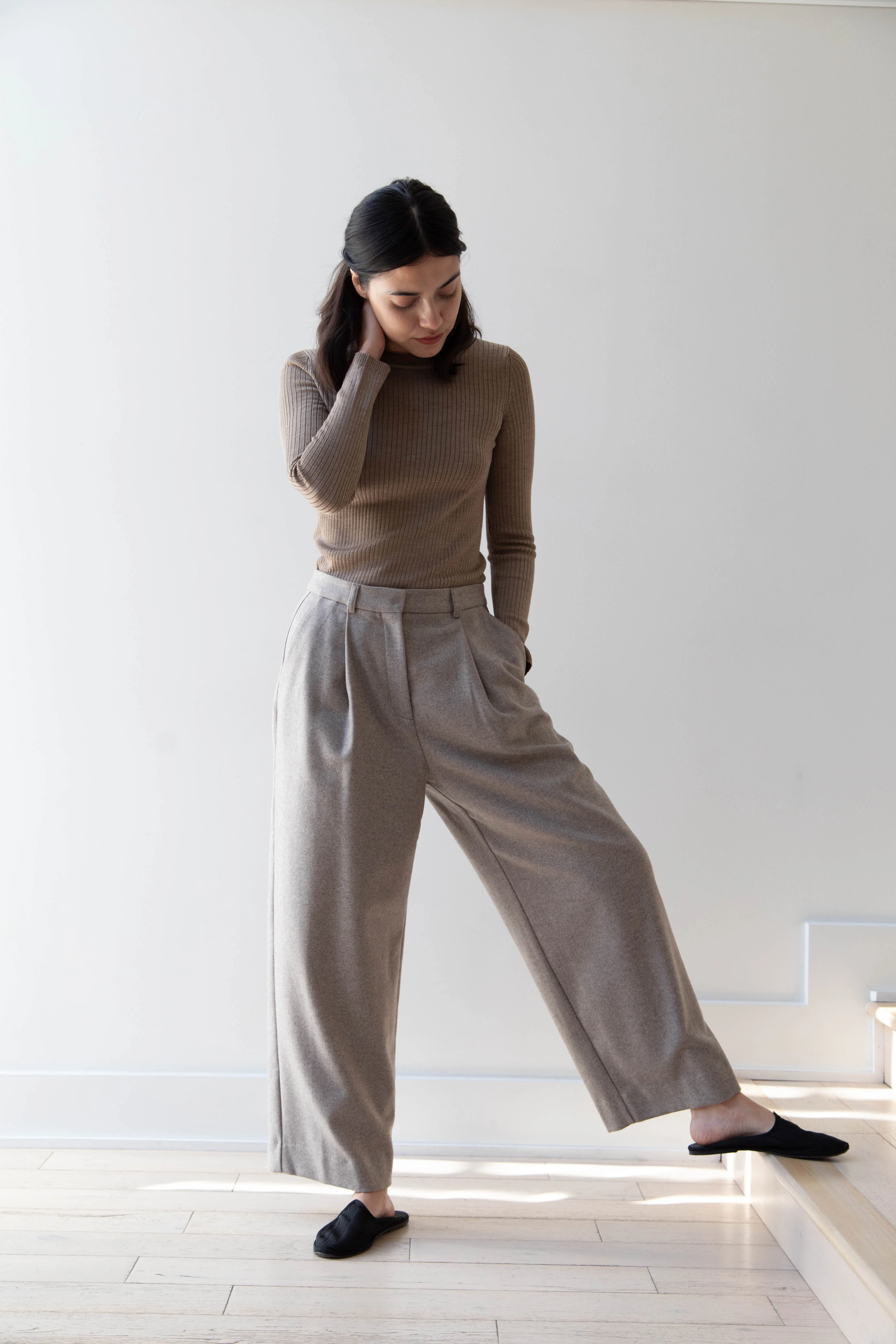 Skall | Bob Trouser in Light Grey Wool