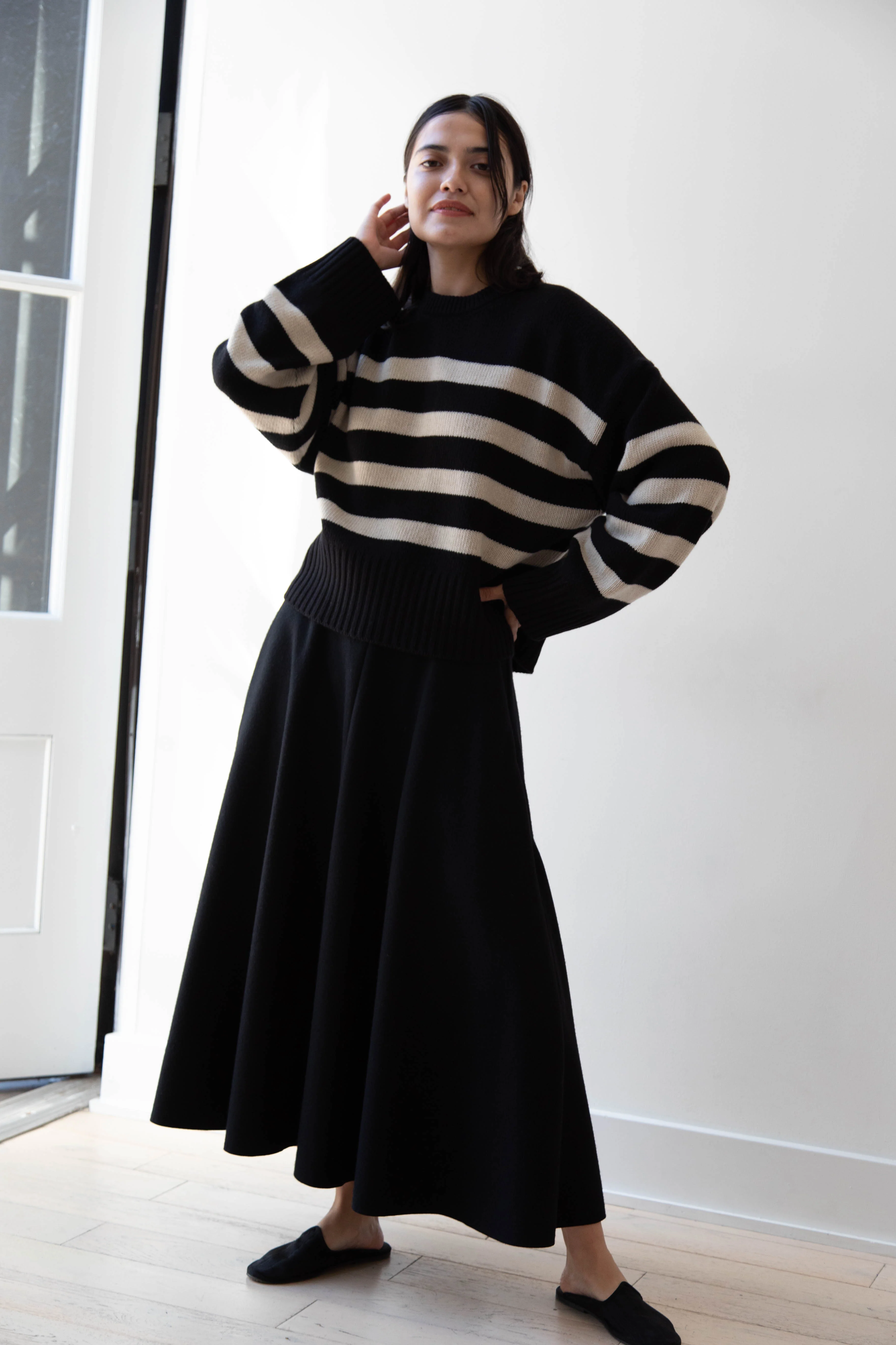 Skall | Campa Sweater in Black & Sand Stripe - Image 14