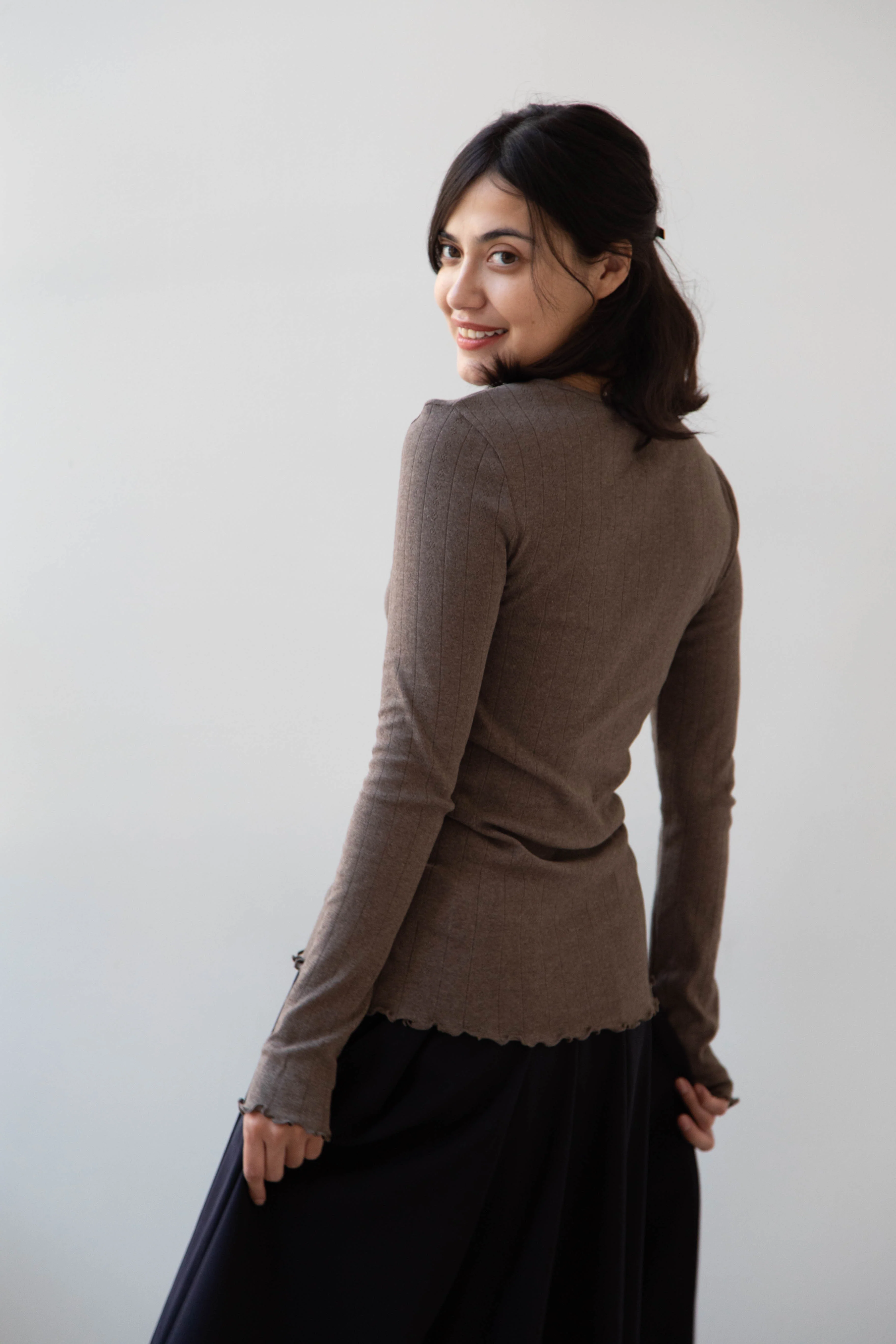 Skall | Edie Blouse in Brown Melange - Image 13