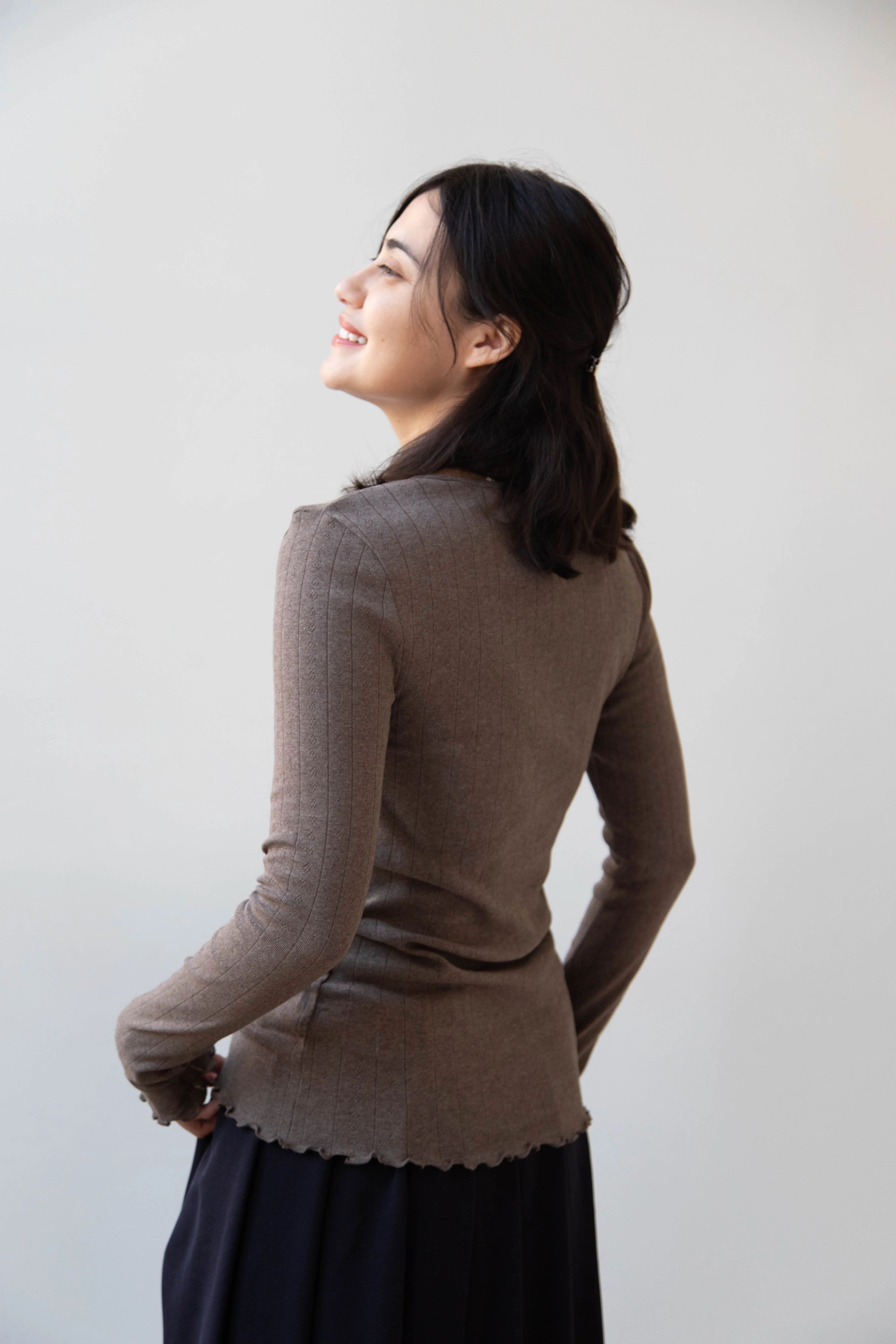 Skall | Edie Blouse in Brown Melange - Image 14