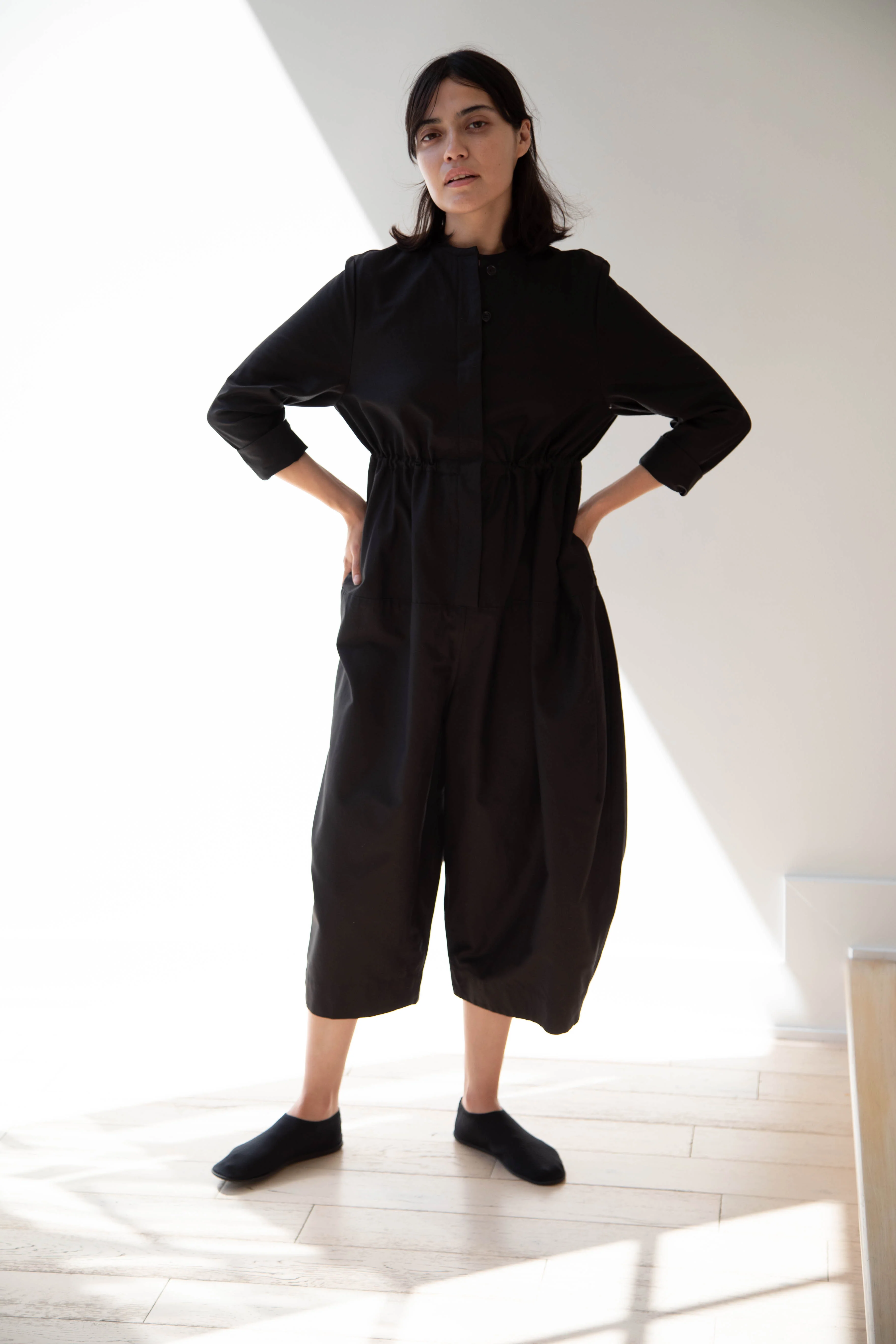 Tenne Handcrafted Modern | Barrel Leg Jumpsuit in Black - Image 31