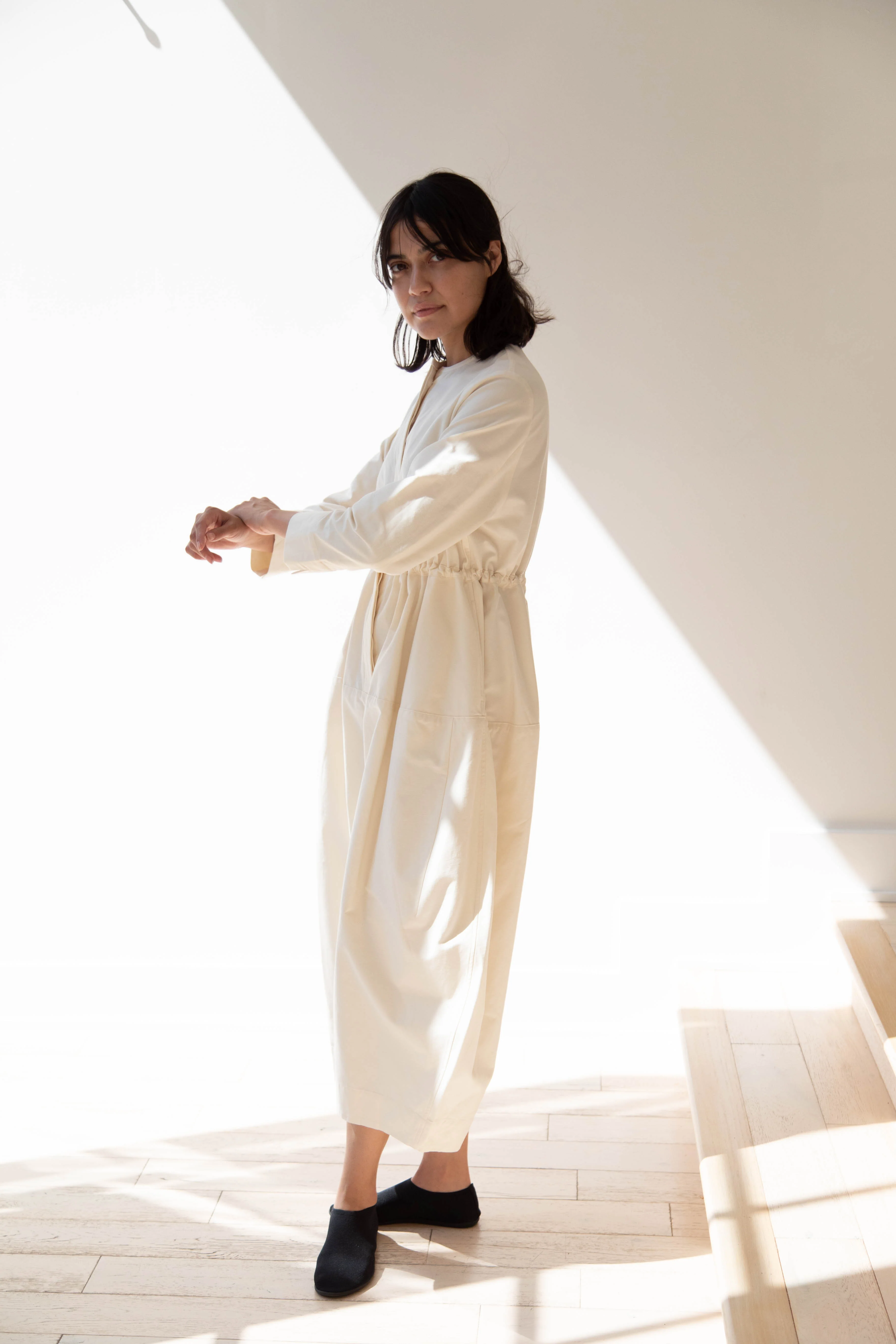 Tenne Handcrafted Modern | Barrel Leg Jumpsuit in Cream - Image 12