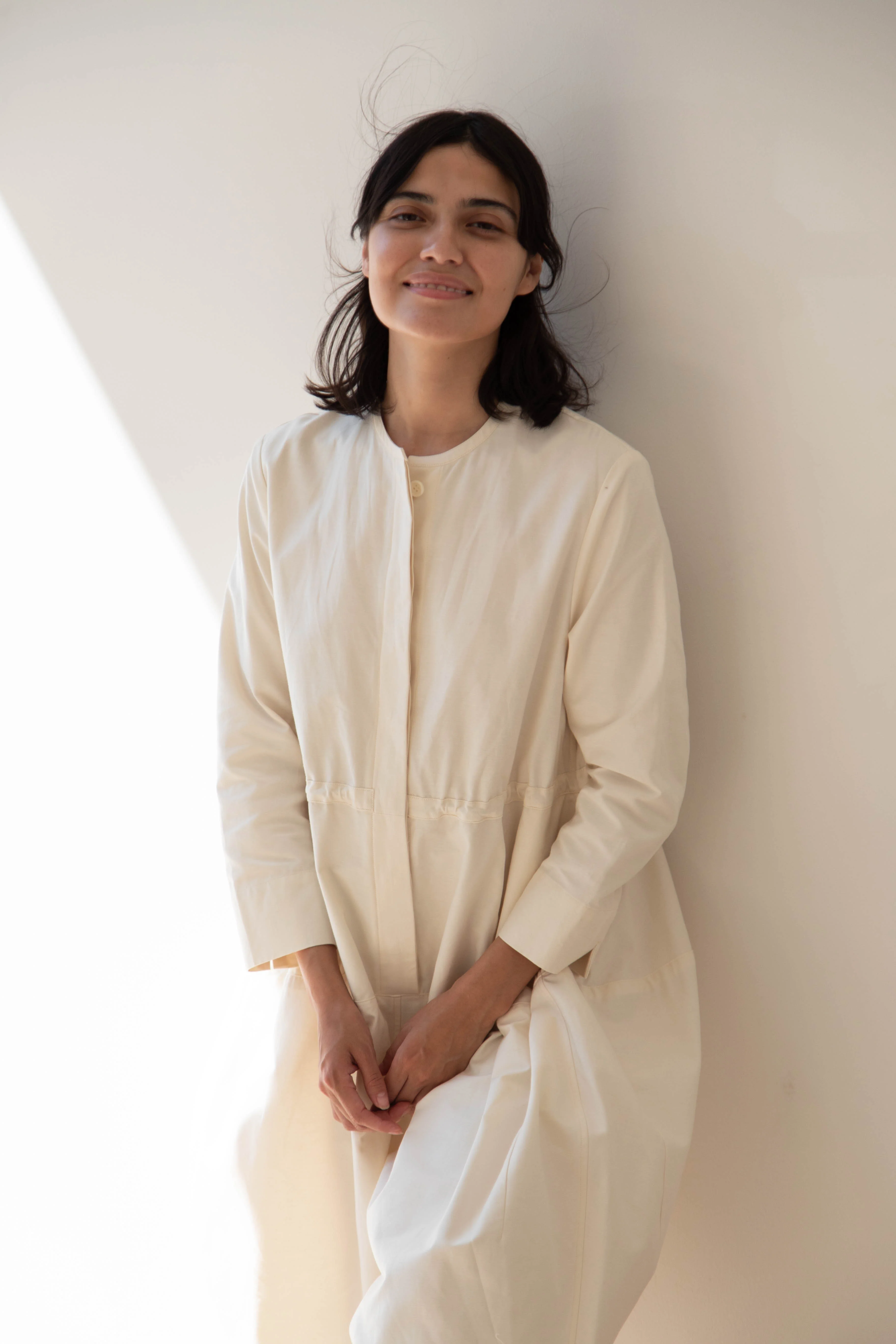 Tenne Handcrafted Modern | Barrel Leg Jumpsuit in Cream - Image 4