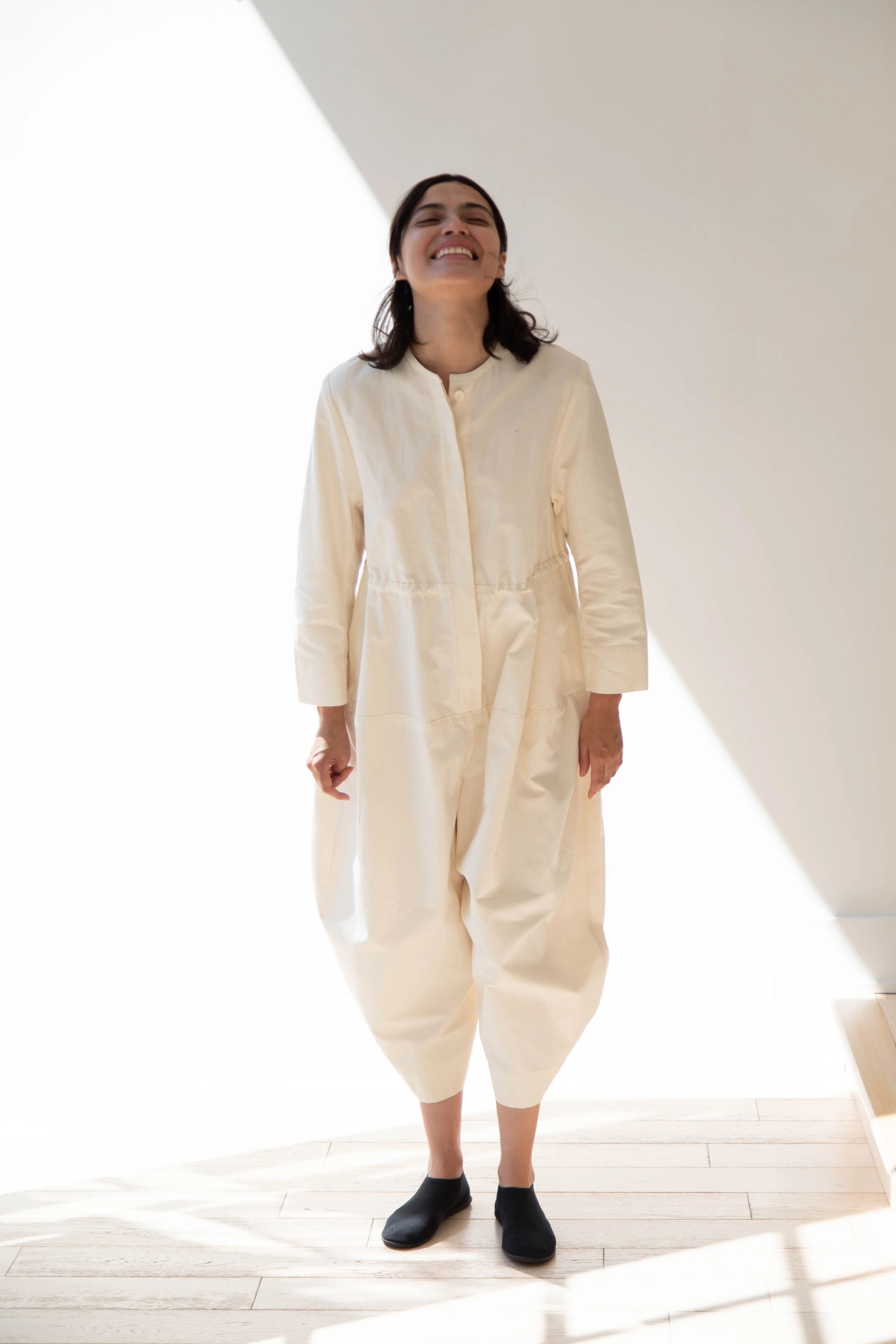 Tenne Handcrafted Modern | Barrel Leg Jumpsuit in Cream - Image 5