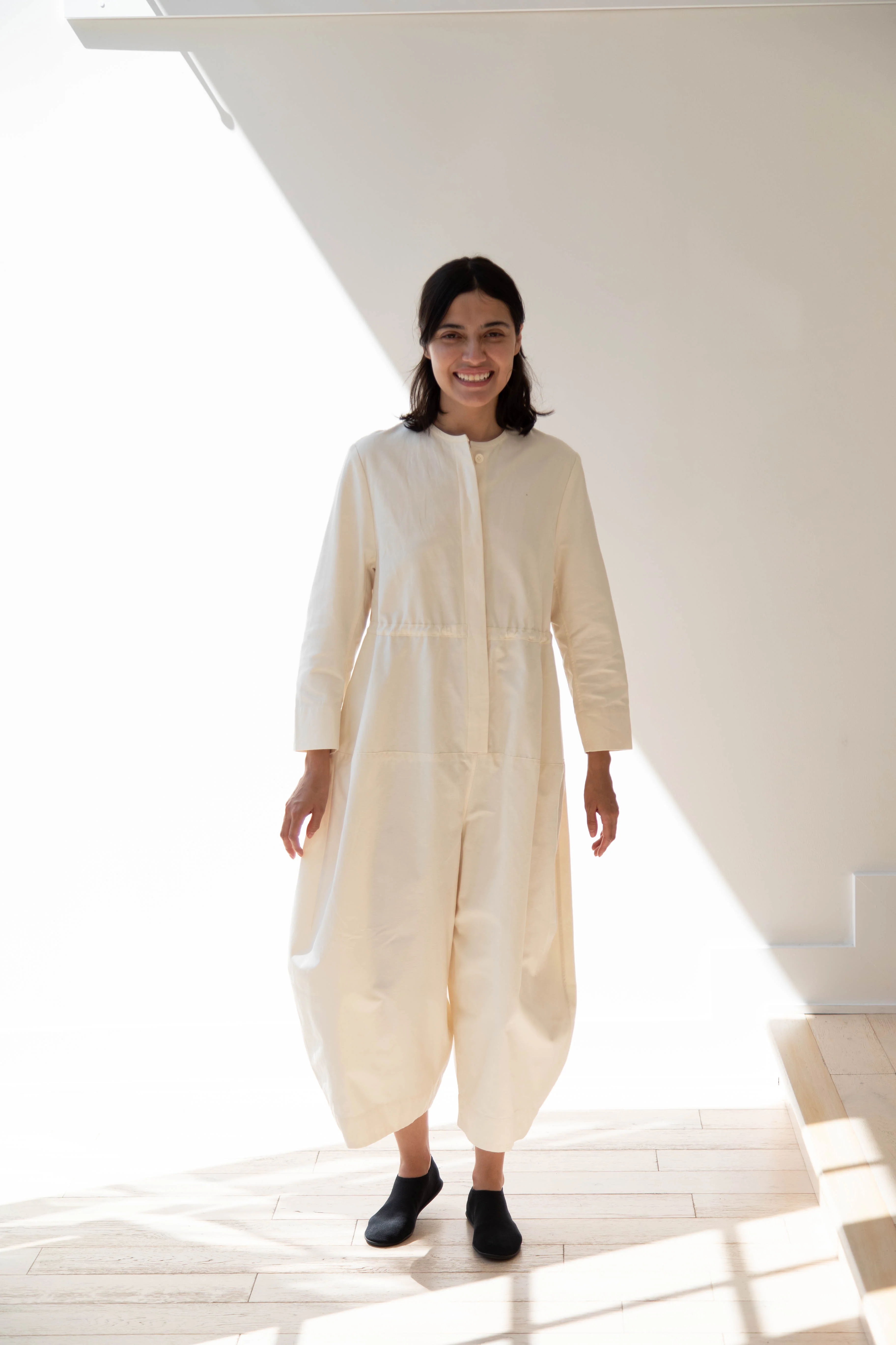 Tenne Handcrafted Modern | Barrel Leg Jumpsuit in Cream - Image 6