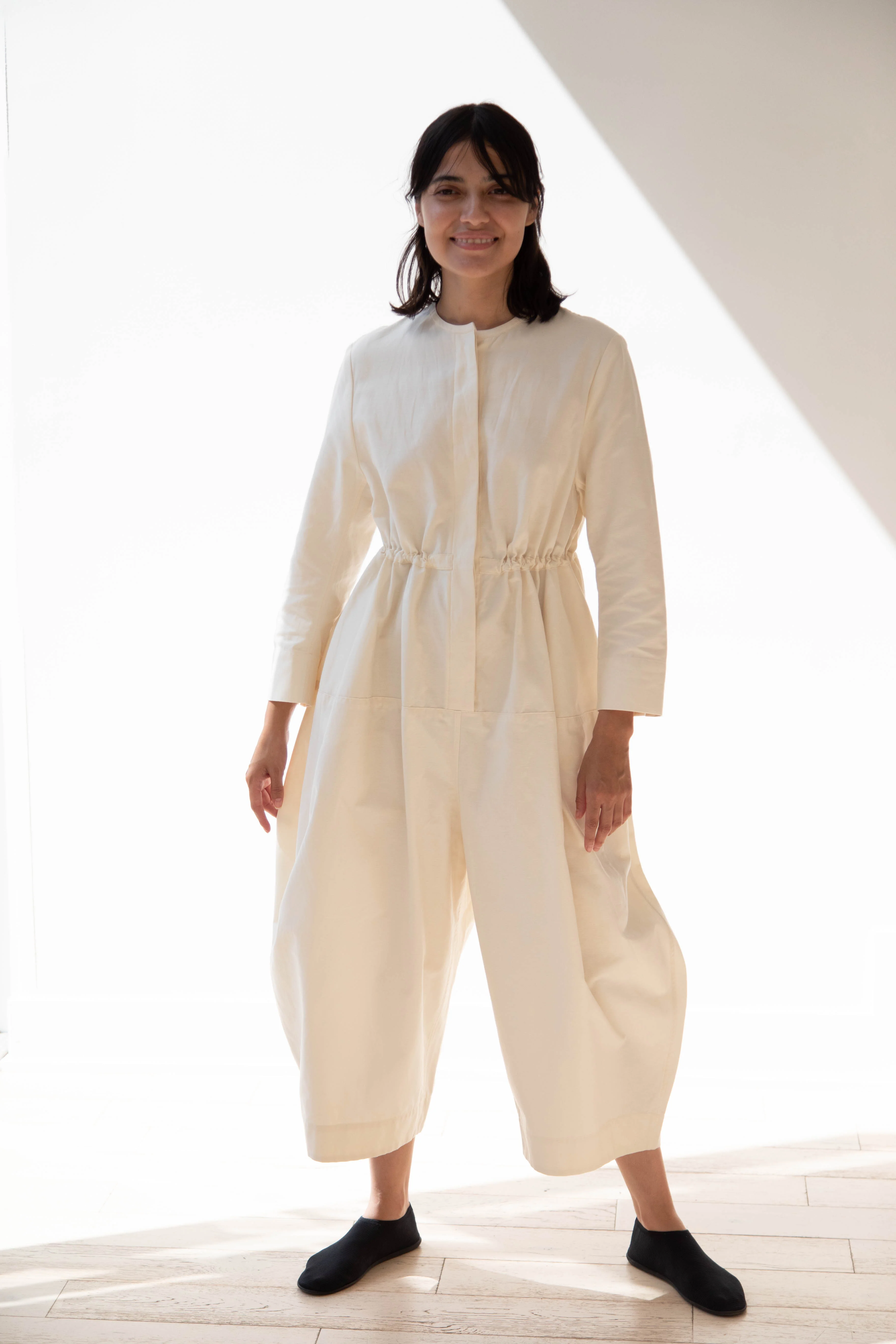 Tenne Handcrafted Modern | Barrel Leg Jumpsuit in Cream - Image 7