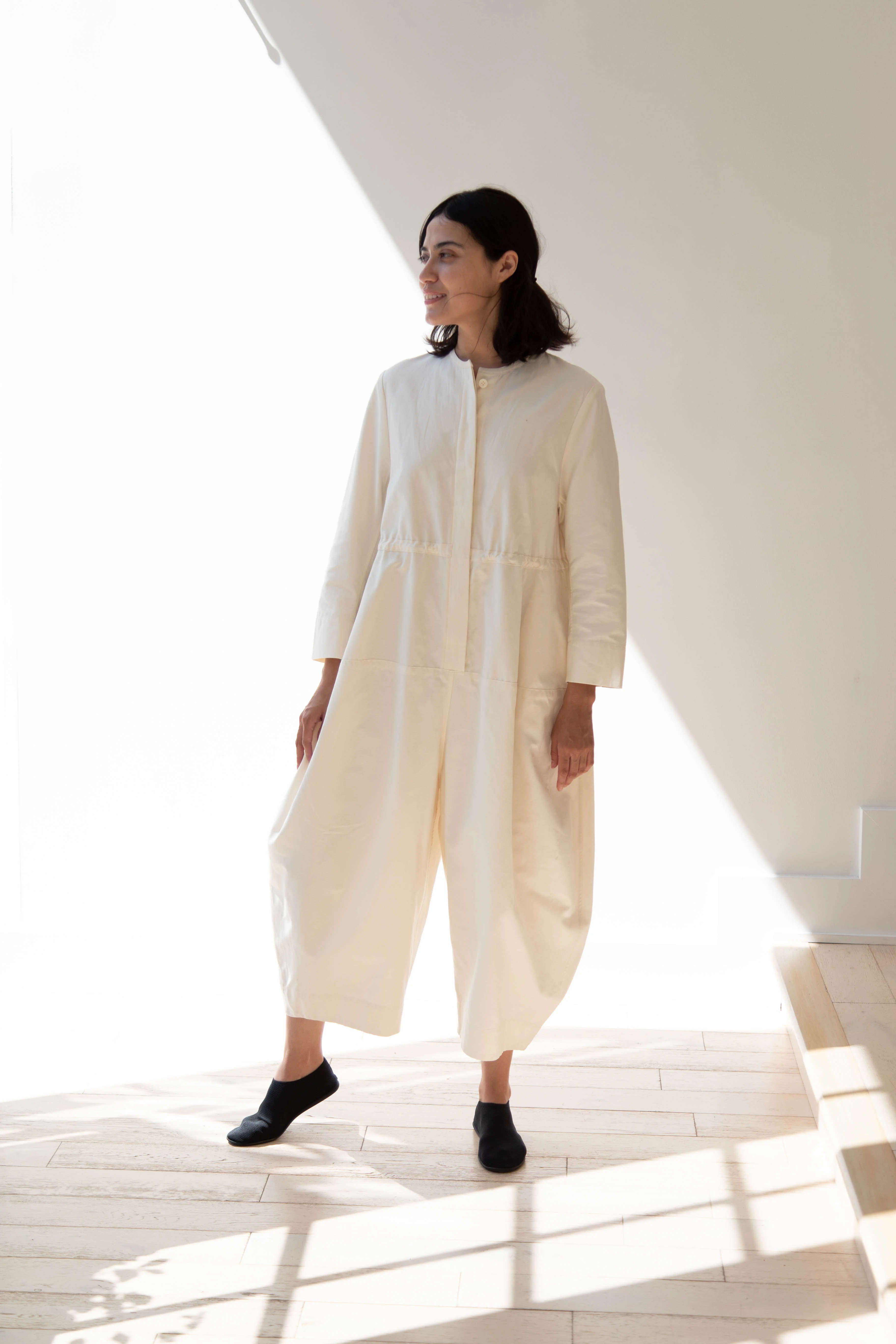 Tenne Handcrafted Modern | Barrel Leg Jumpsuit in Cream - Image 8