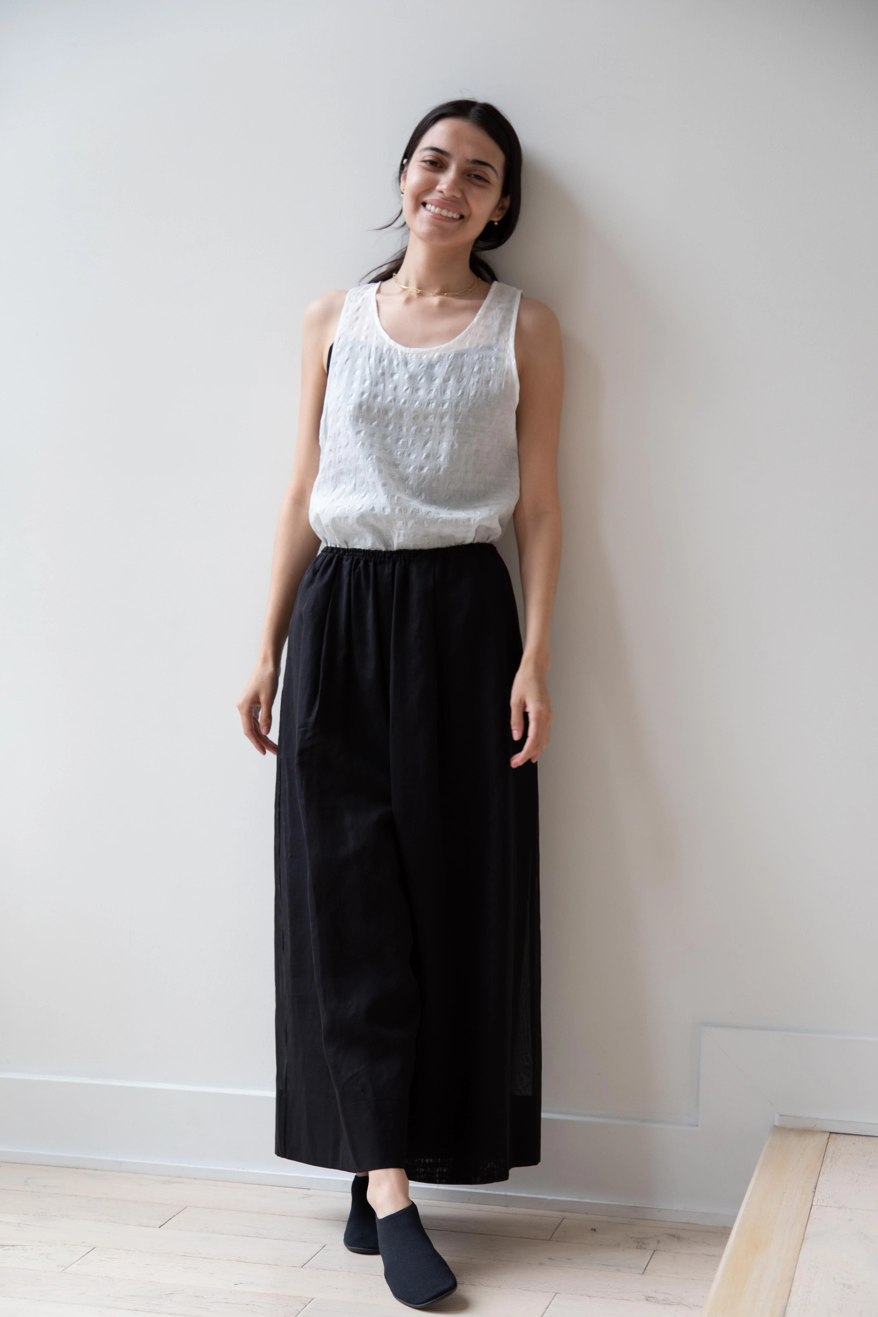 Tenne Handcrafted Modern | Organza Wide Trousers in Black - Image 11
