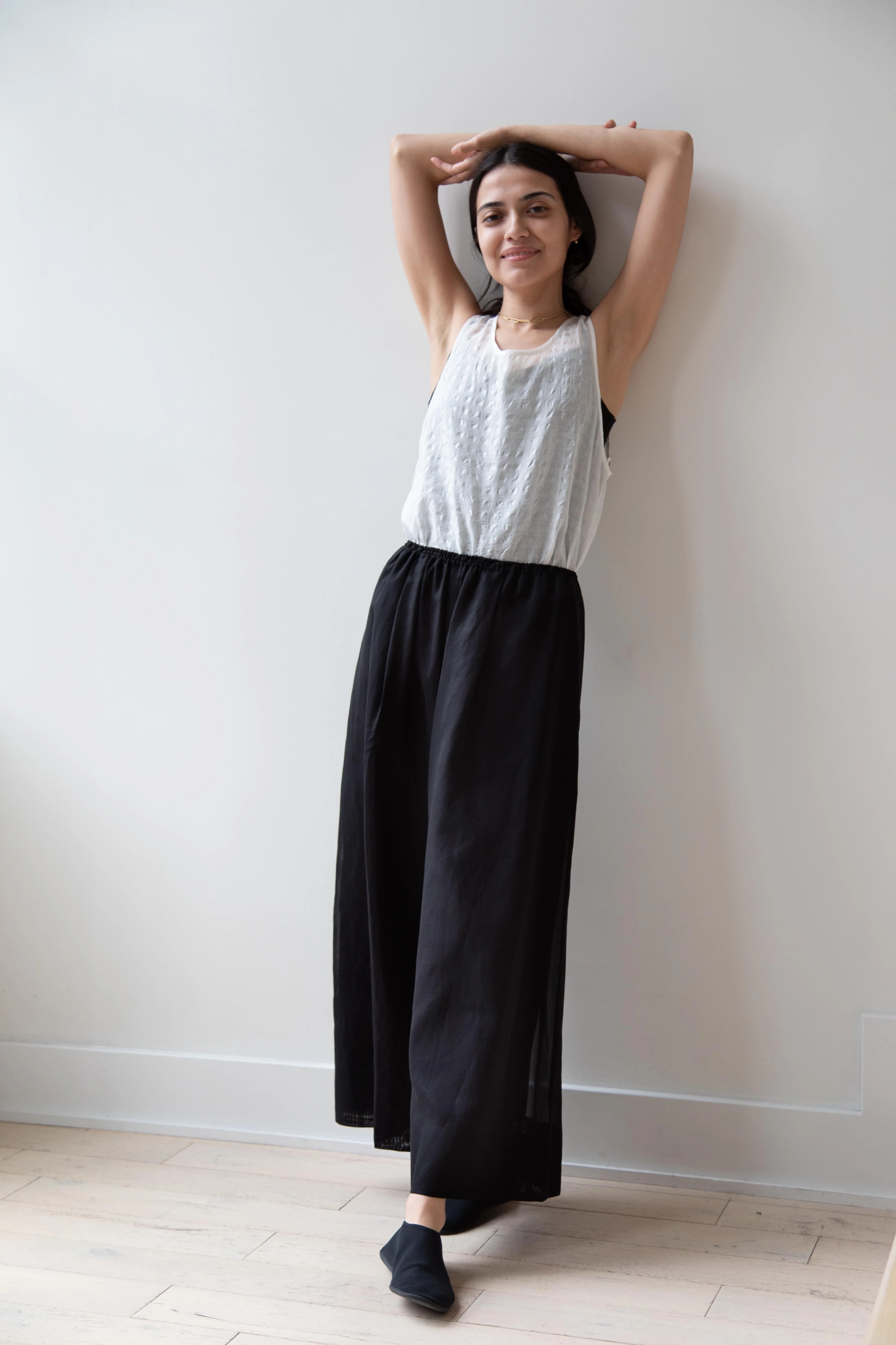 Tenne Handcrafted Modern | Organza Wide Trousers in Black - Image 14