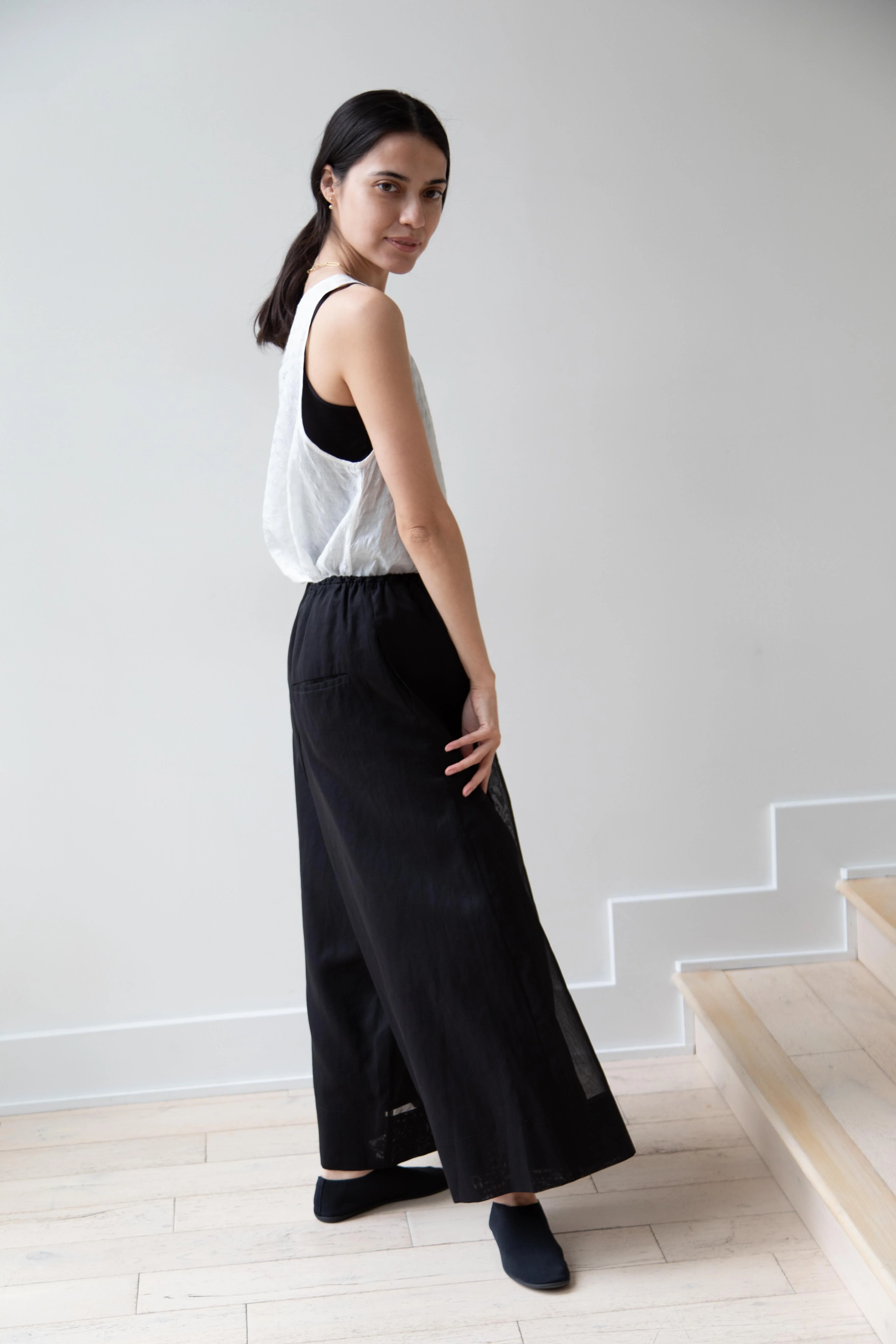 Tenne Handcrafted Modern | Organza Wide Trousers in Black - Image 16