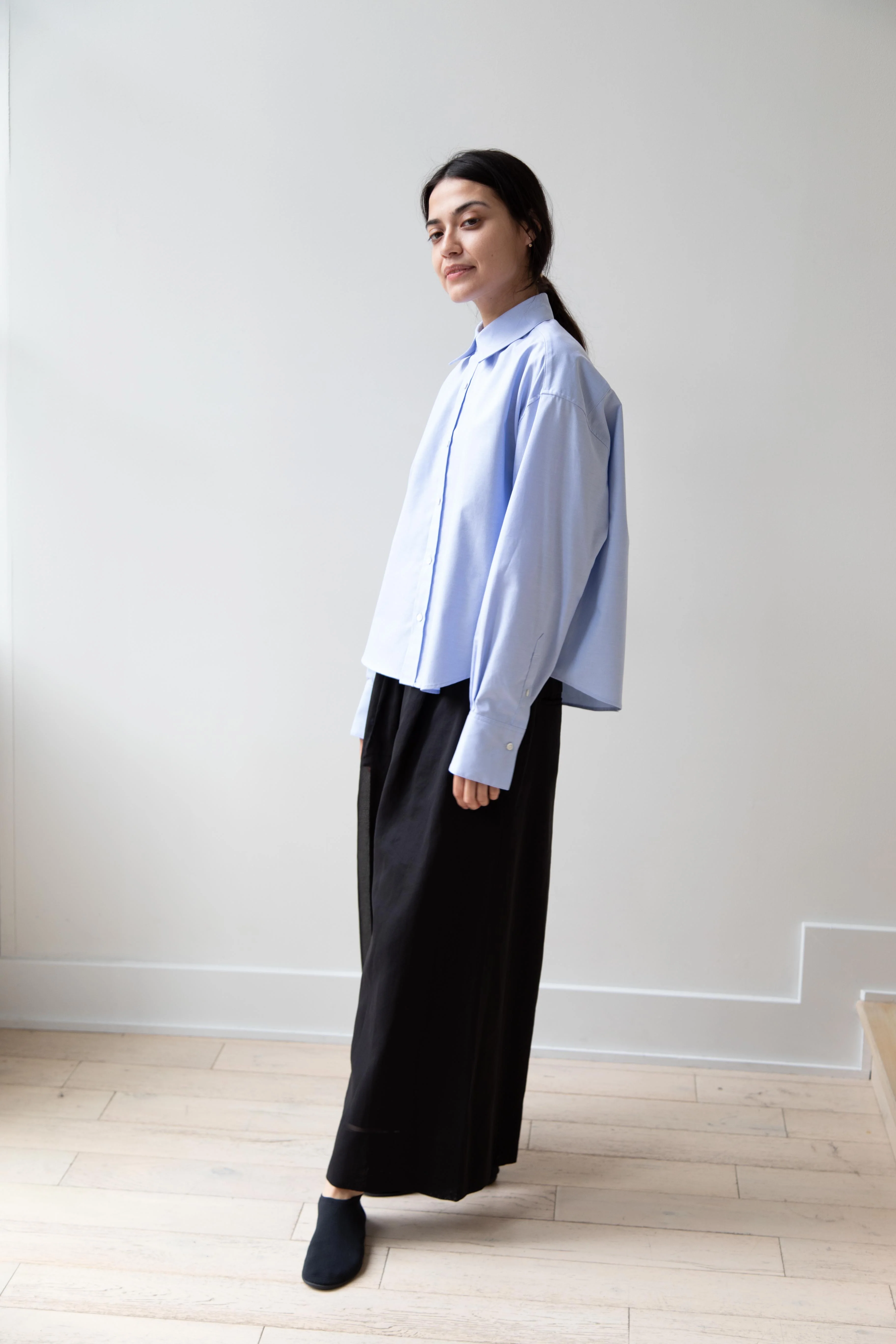 Tenne Handcrafted Modern | Regular Collar Shirt in Oxford Blue - Image 23