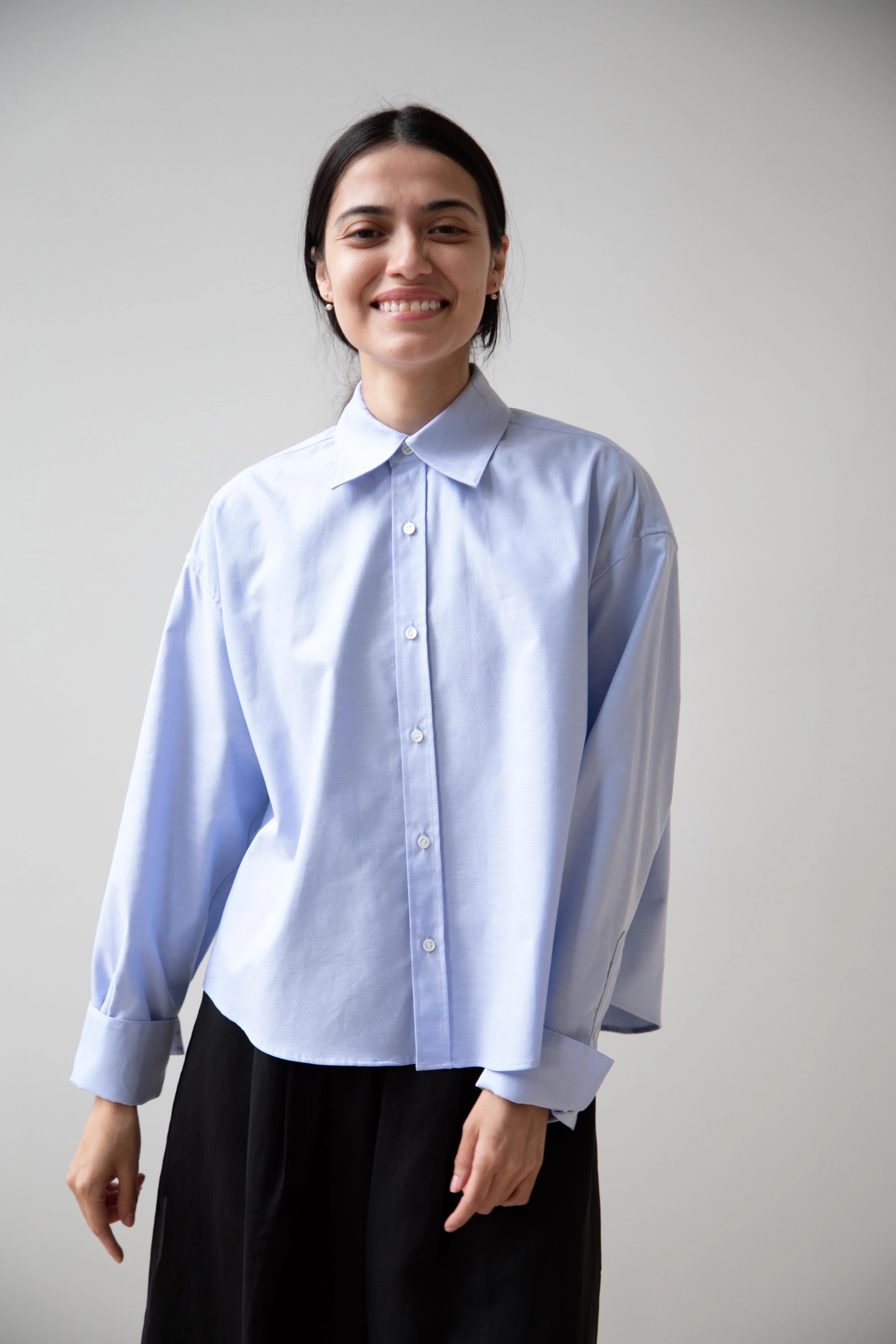 Tenne Handcrafted Modern | Regular Collar Shirt in Oxford Blue - Image 28