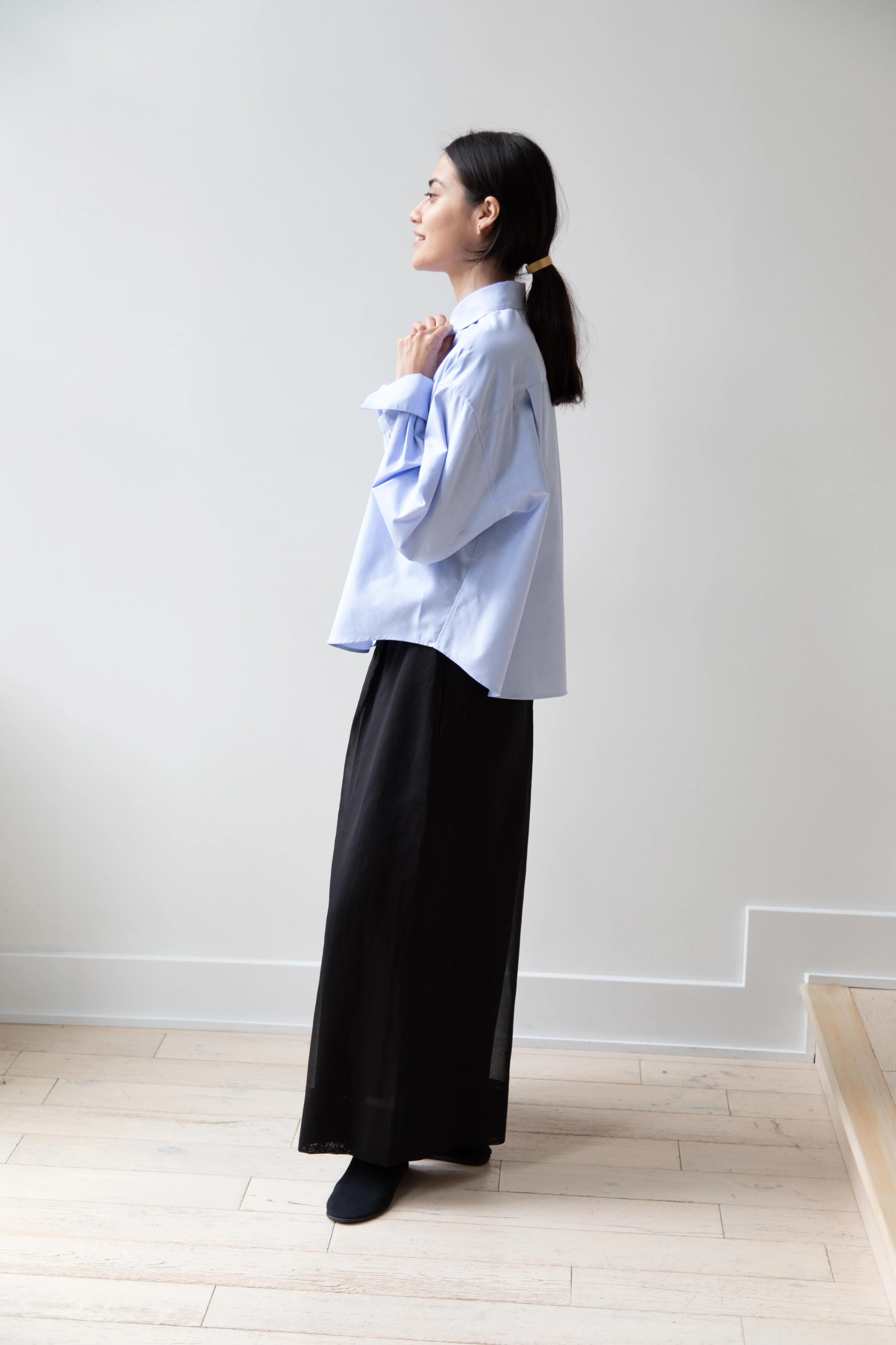 Tenne Handcrafted Modern | Regular Collar Shirt in Oxford Blue - Image 30