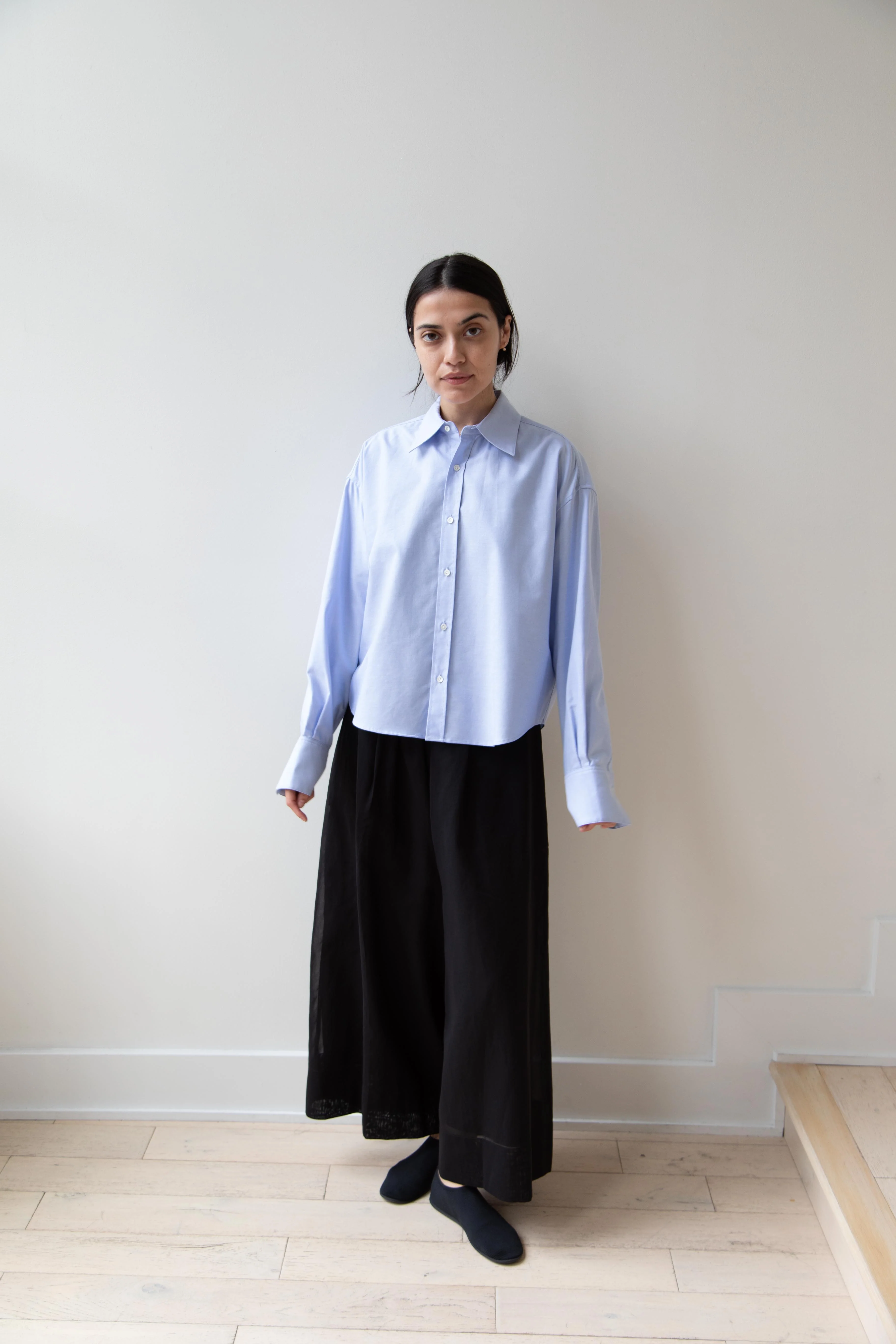 Tenne Handcrafted Modern | Regular Collar Shirt in Oxford Blue - Image 9