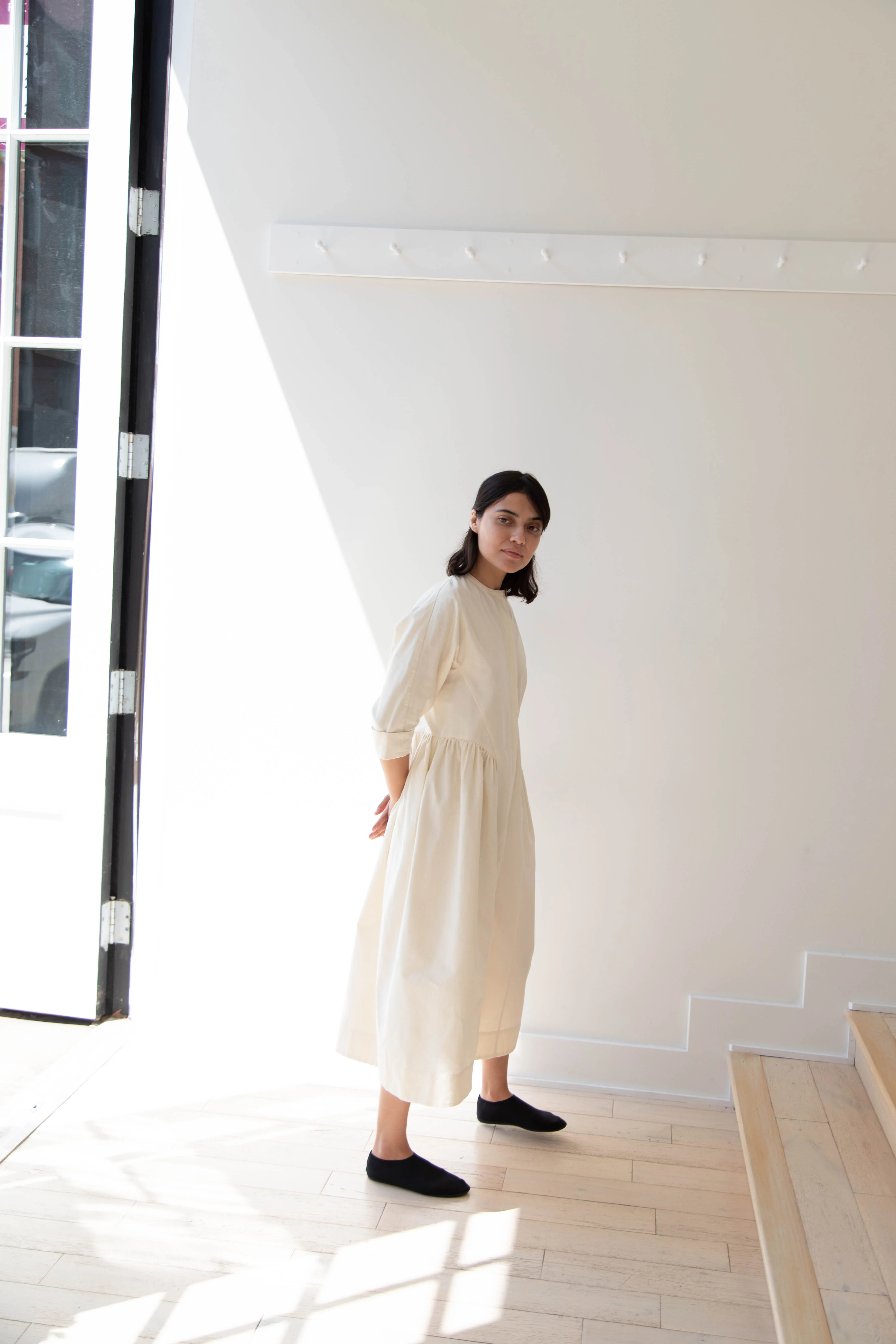 Tenne Handcrafted Modern | Side Gather Jumpsuit in Cream - Image 31