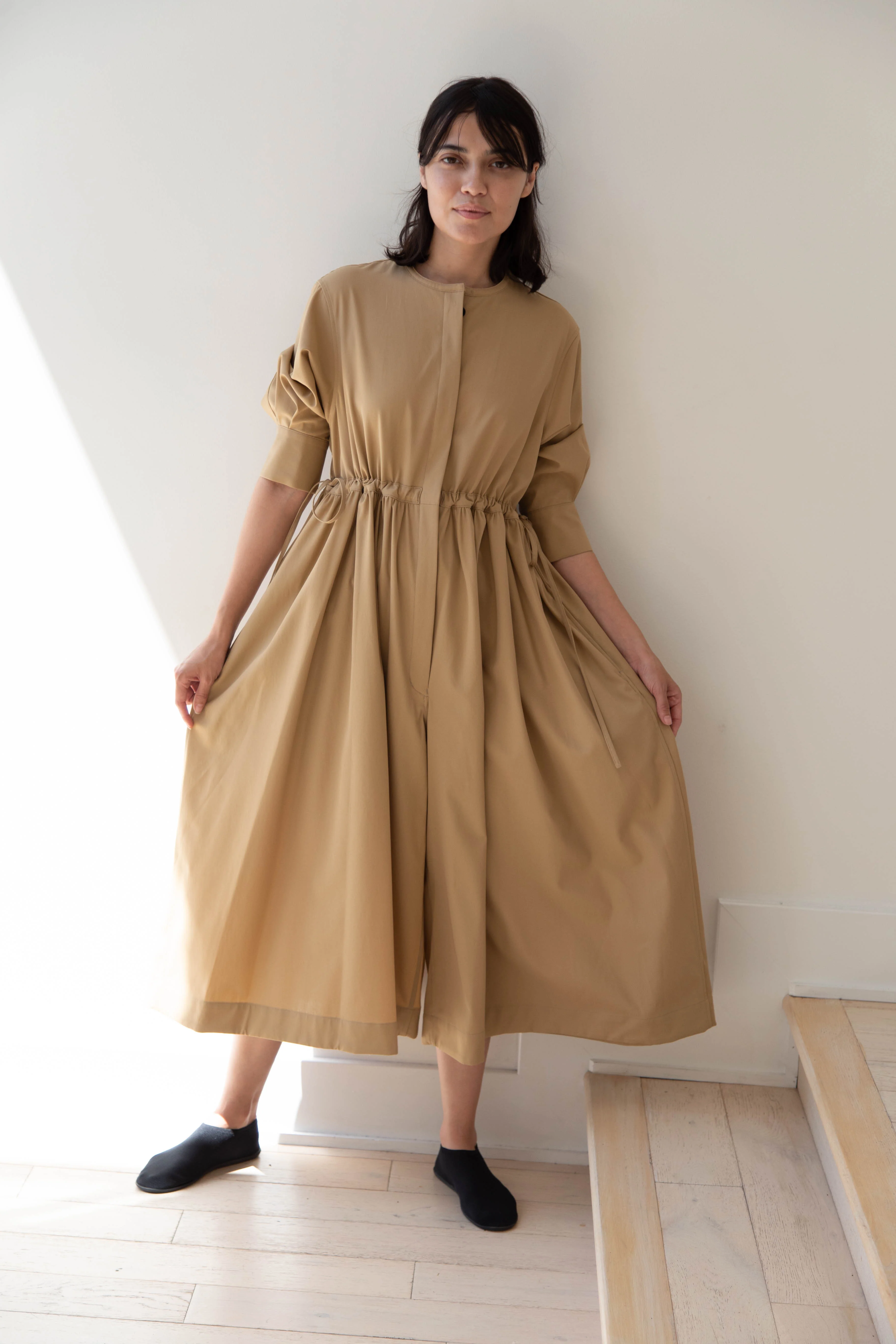 Tenne Handcrafted Modern | Waist String Jumpsuit In Camel - Image 42