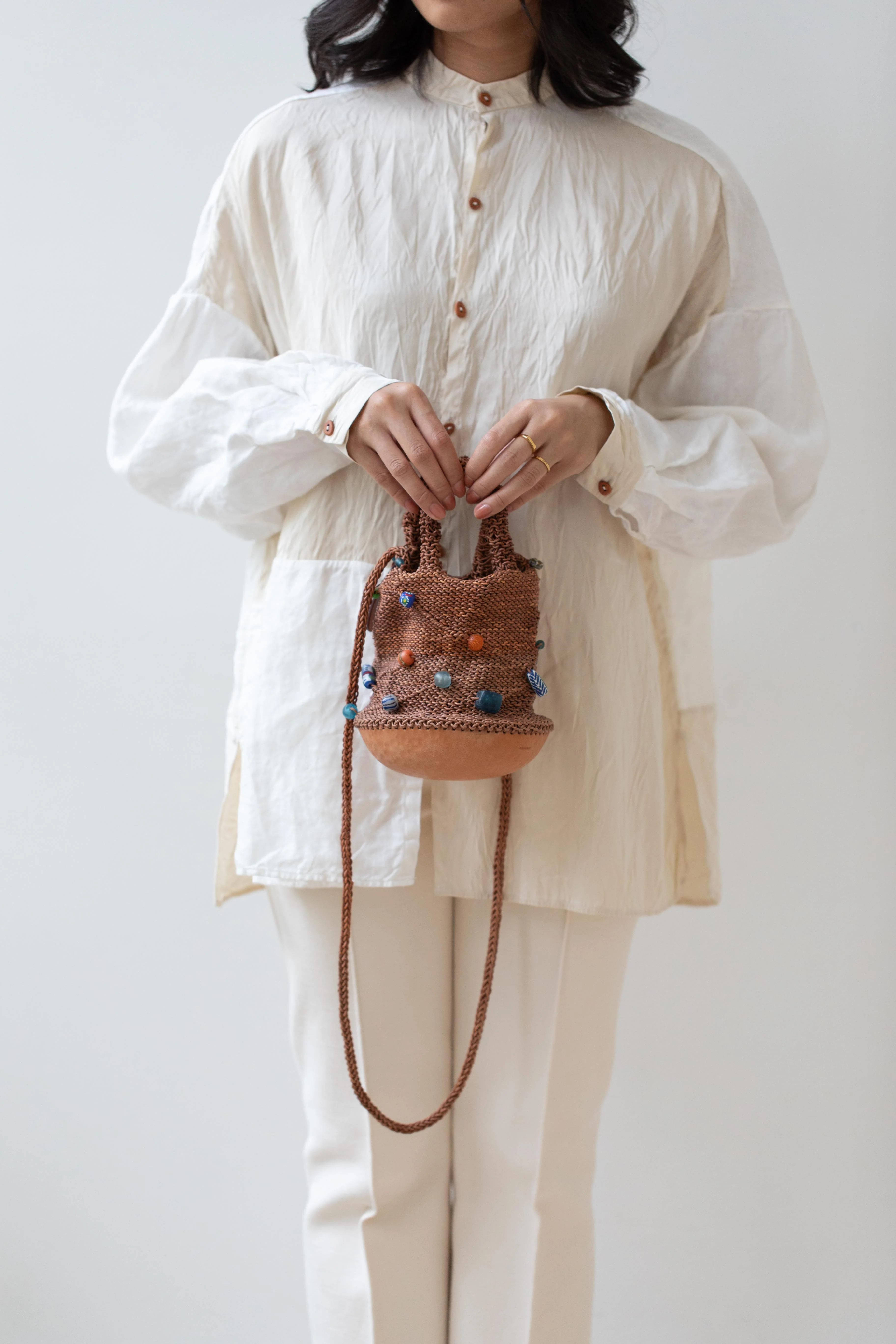 The Backward Vendor | Bead Pouch Crossbody Bag in Natural - Image 19
