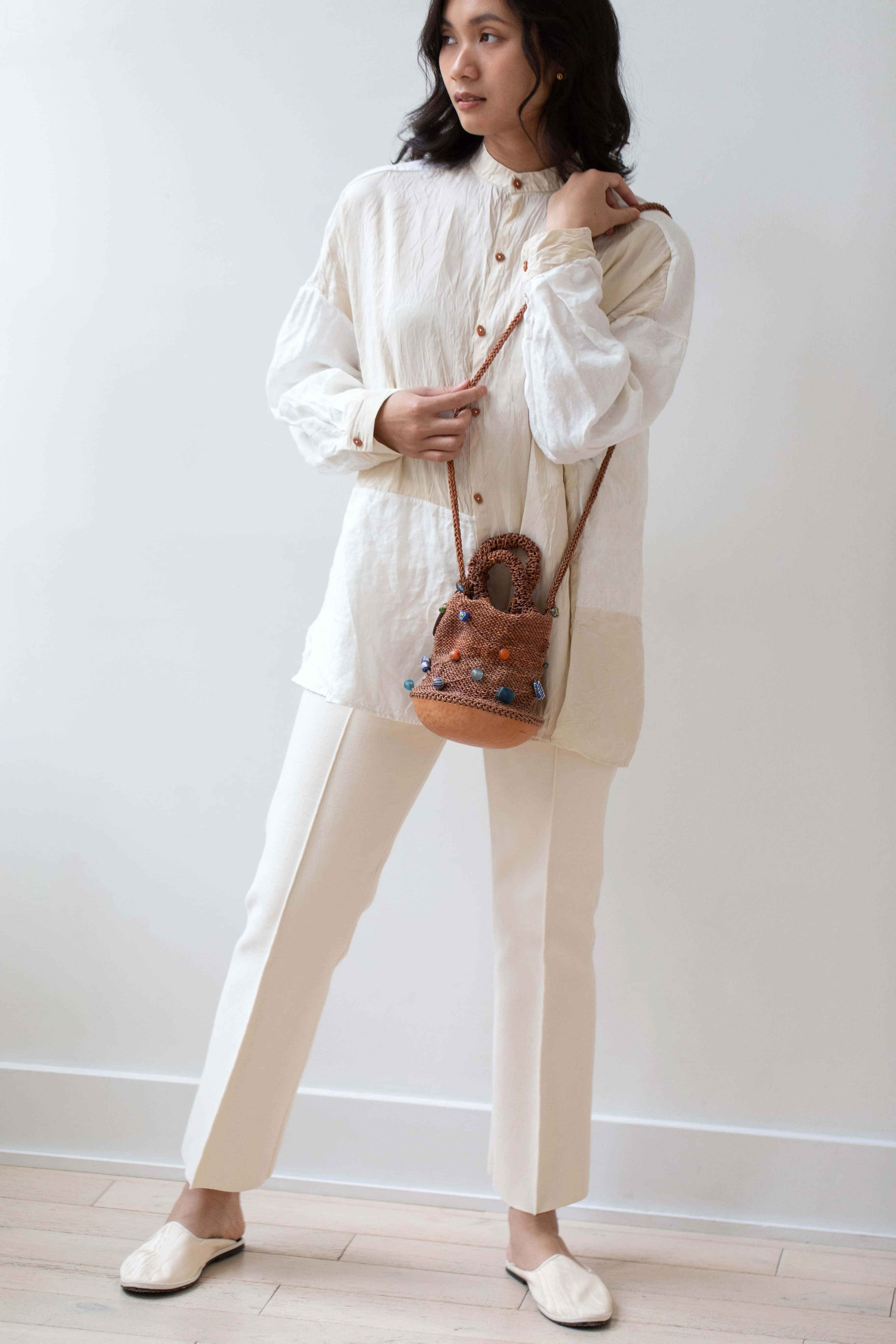 The Backward Vendor | Bead Pouch Crossbody Bag in Natural - Image 9