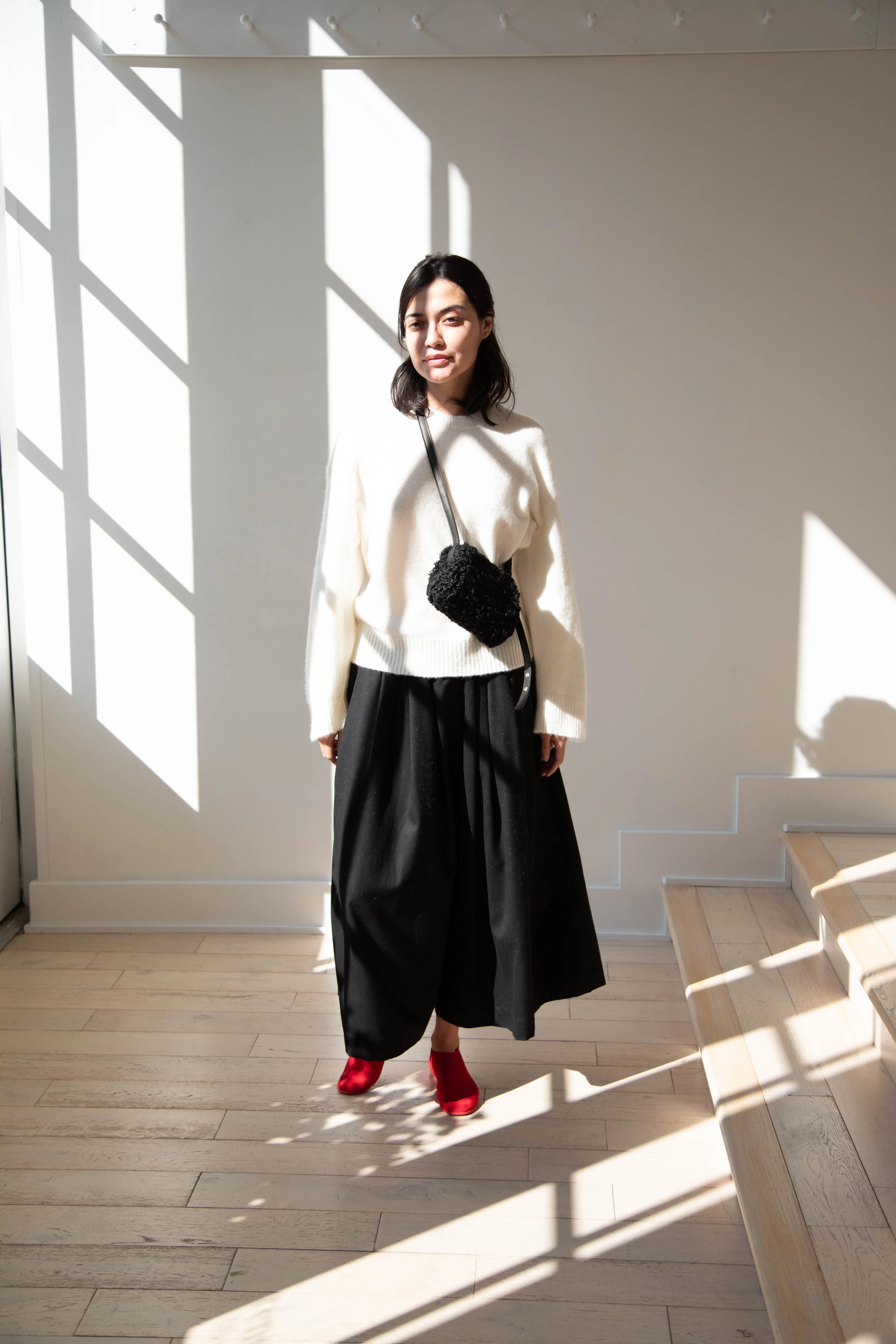 The Backward Vendor | Mini Medicine Cross Body Bag in Black Shearling - Image 22