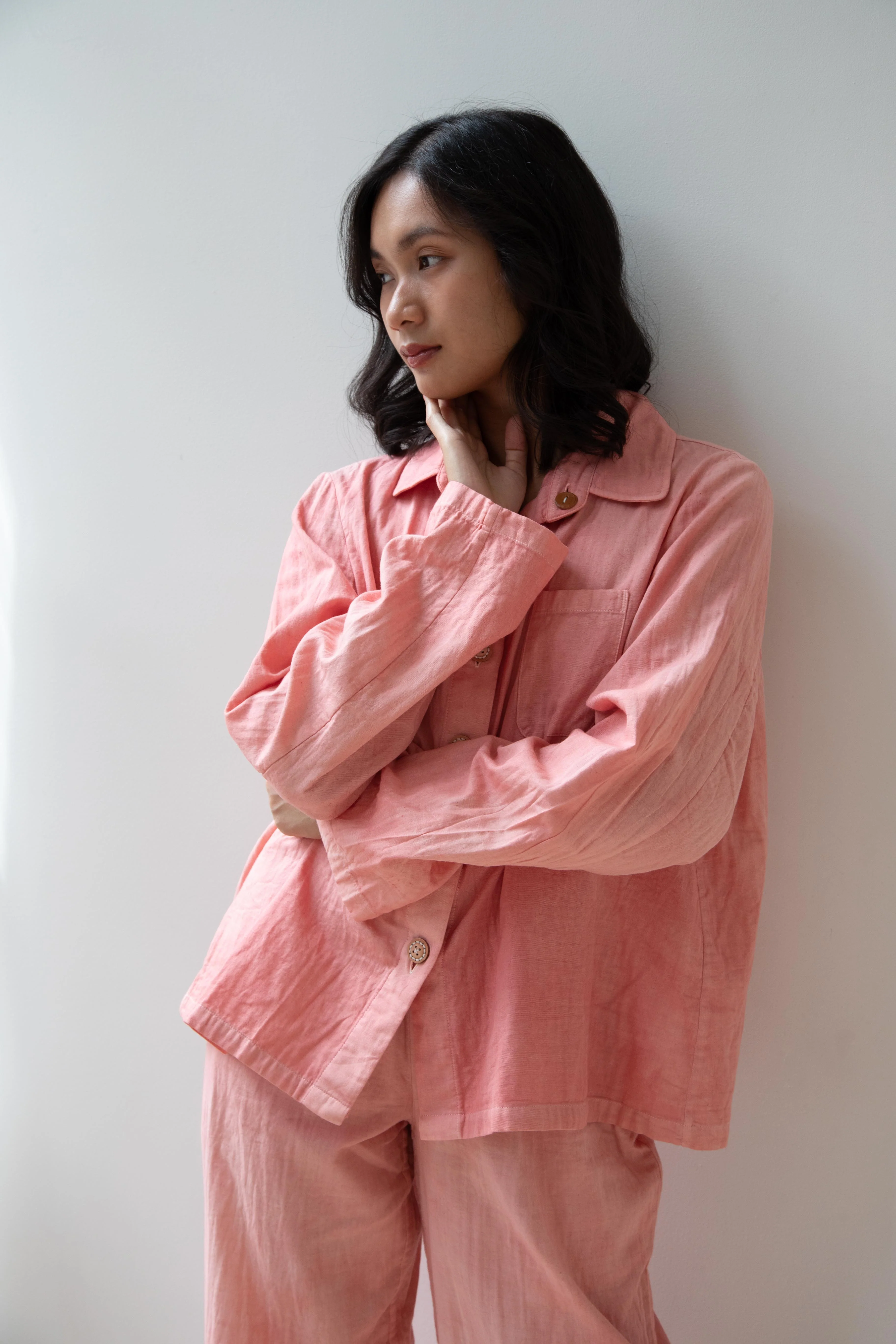 The Backward Vendor | Pajama Set in Pink Avocado Dye - Image 23