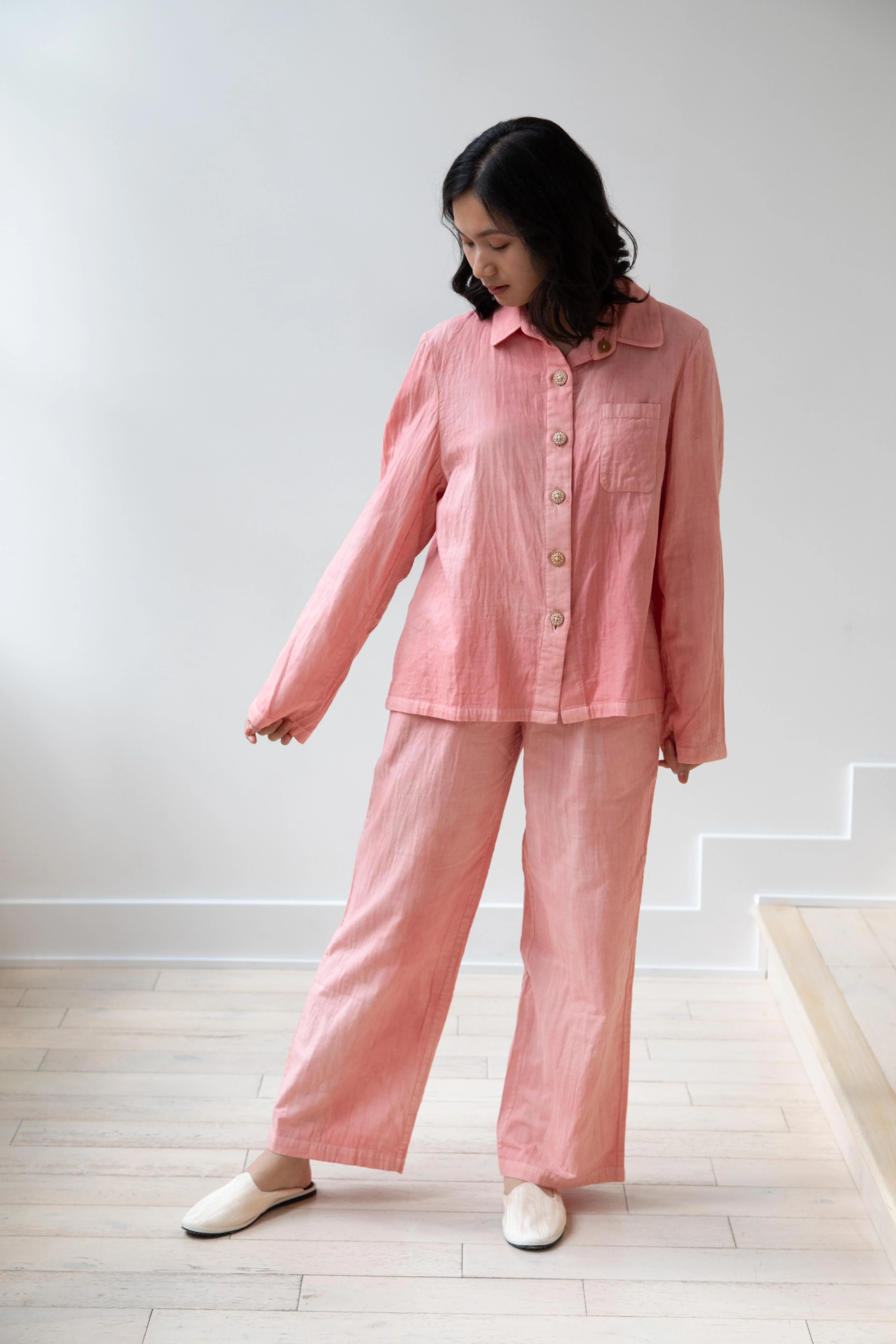 The Backward Vendor | Pajama Set in Pink Avocado Dye - Image 5