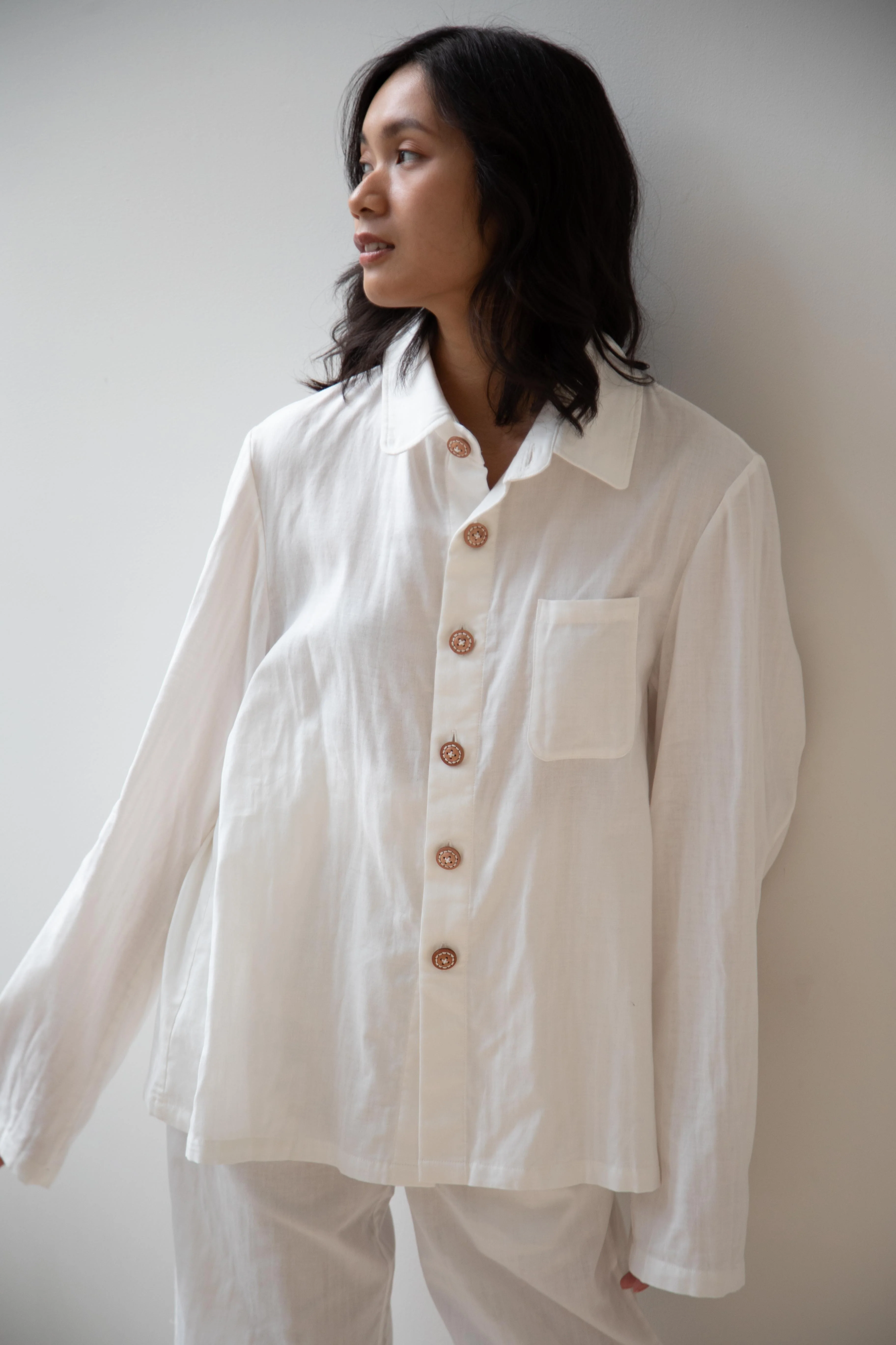 The Backward Vendor | Pajama Set in White - Image 12