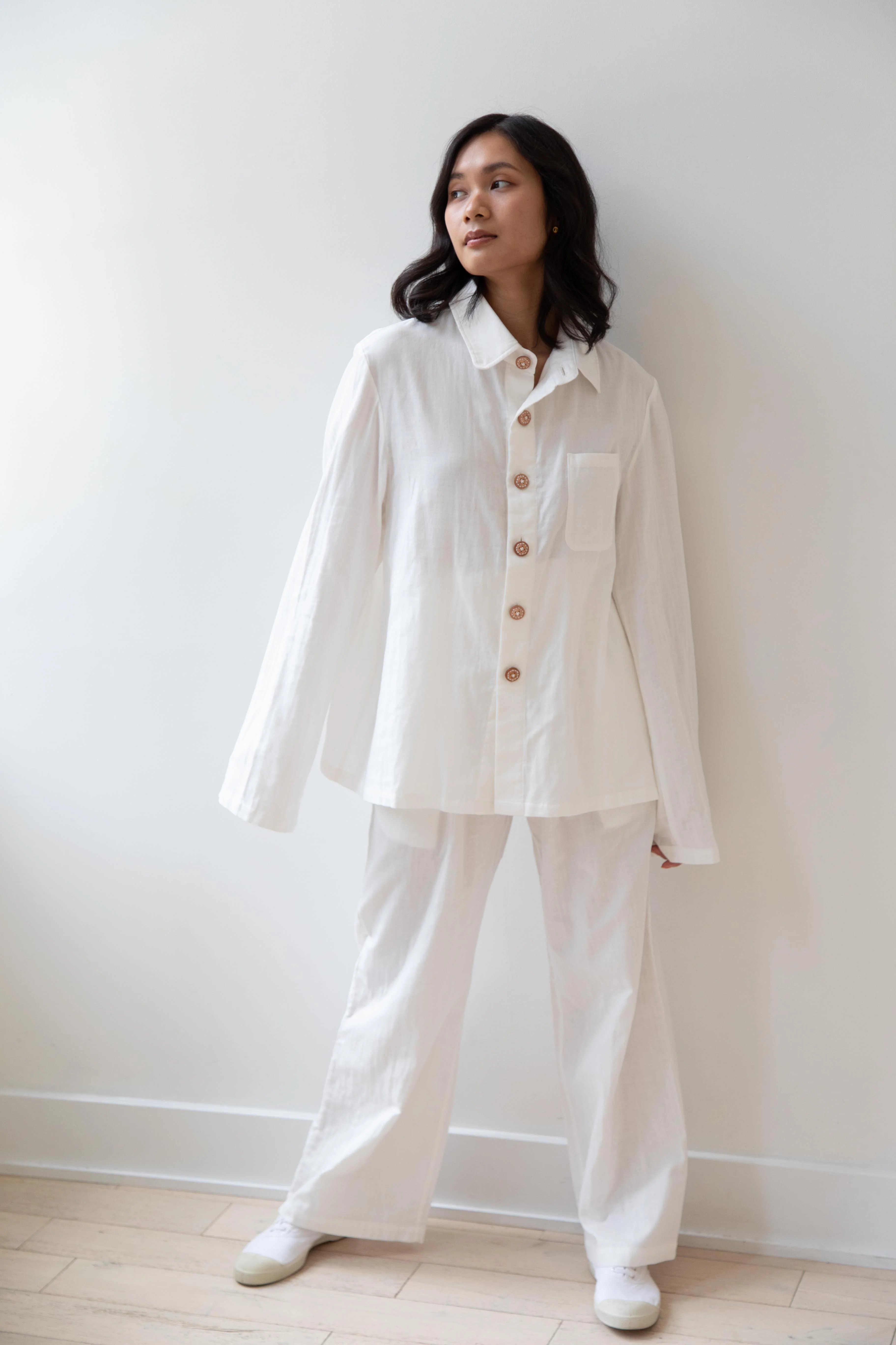 The Backward Vendor | Pajama Set in White - Image 23