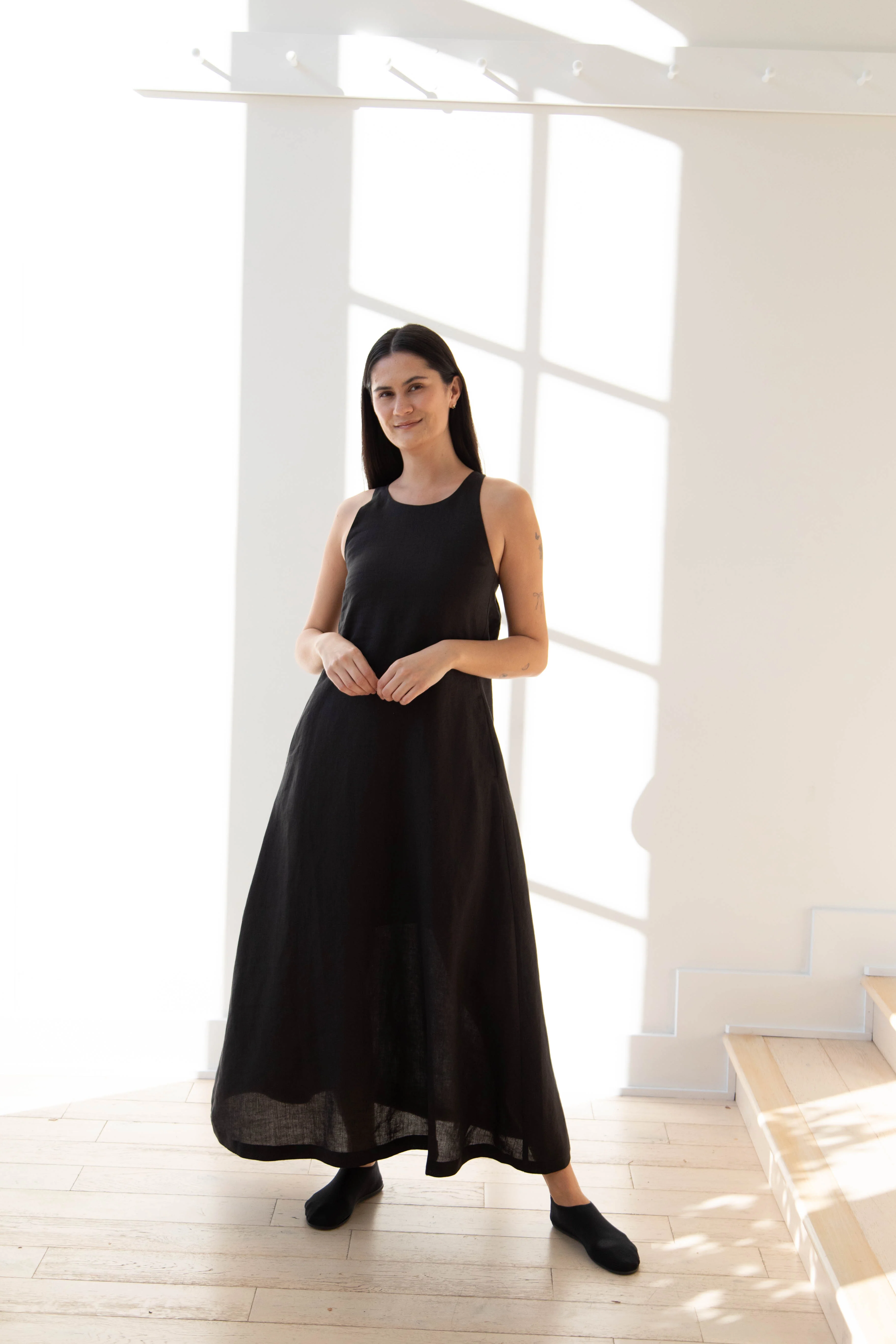 The Loom | Linen Halter Dress in Black Linen - Image 8