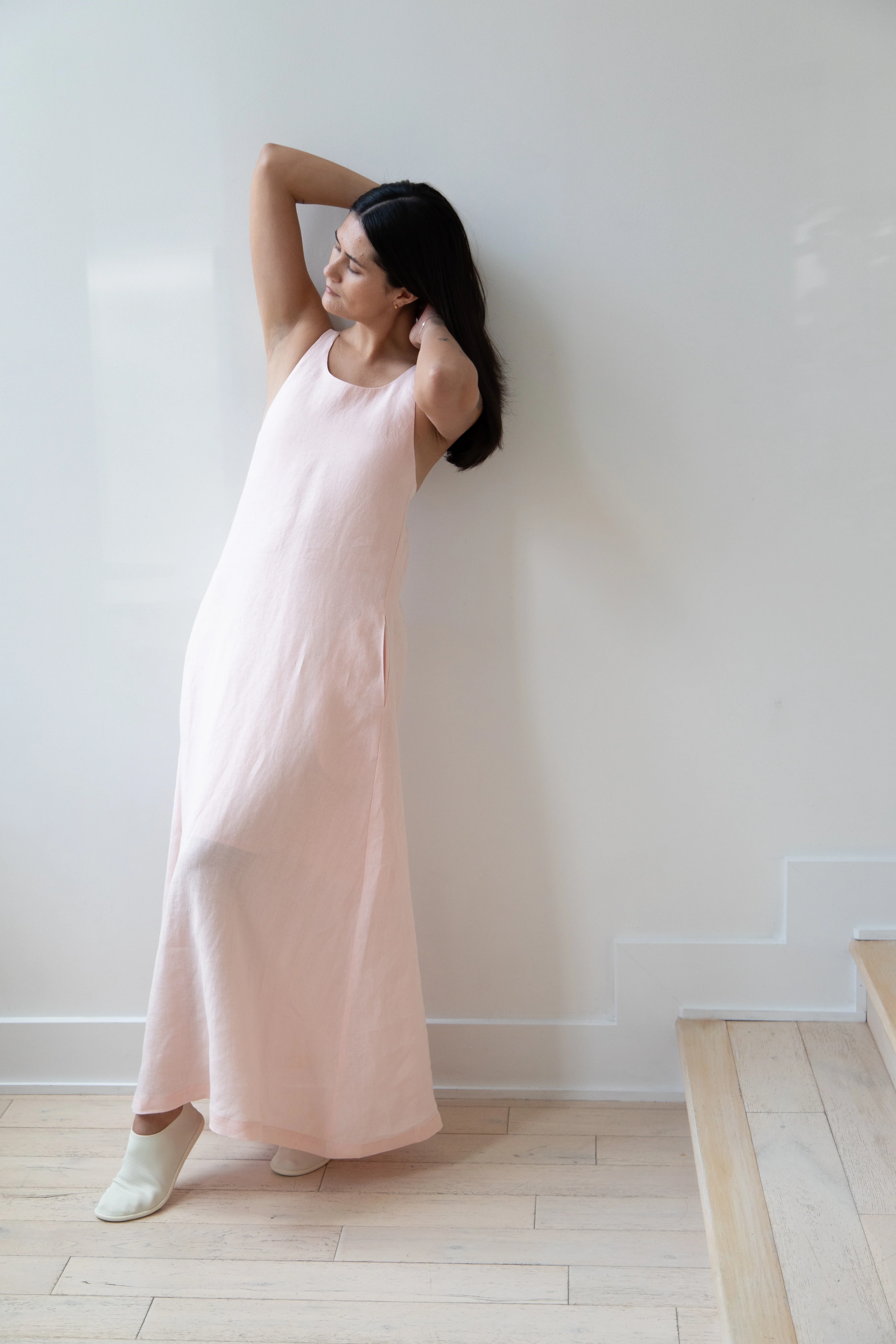 The Loom | Linen Halter Dress in Pink Linen - Image 23