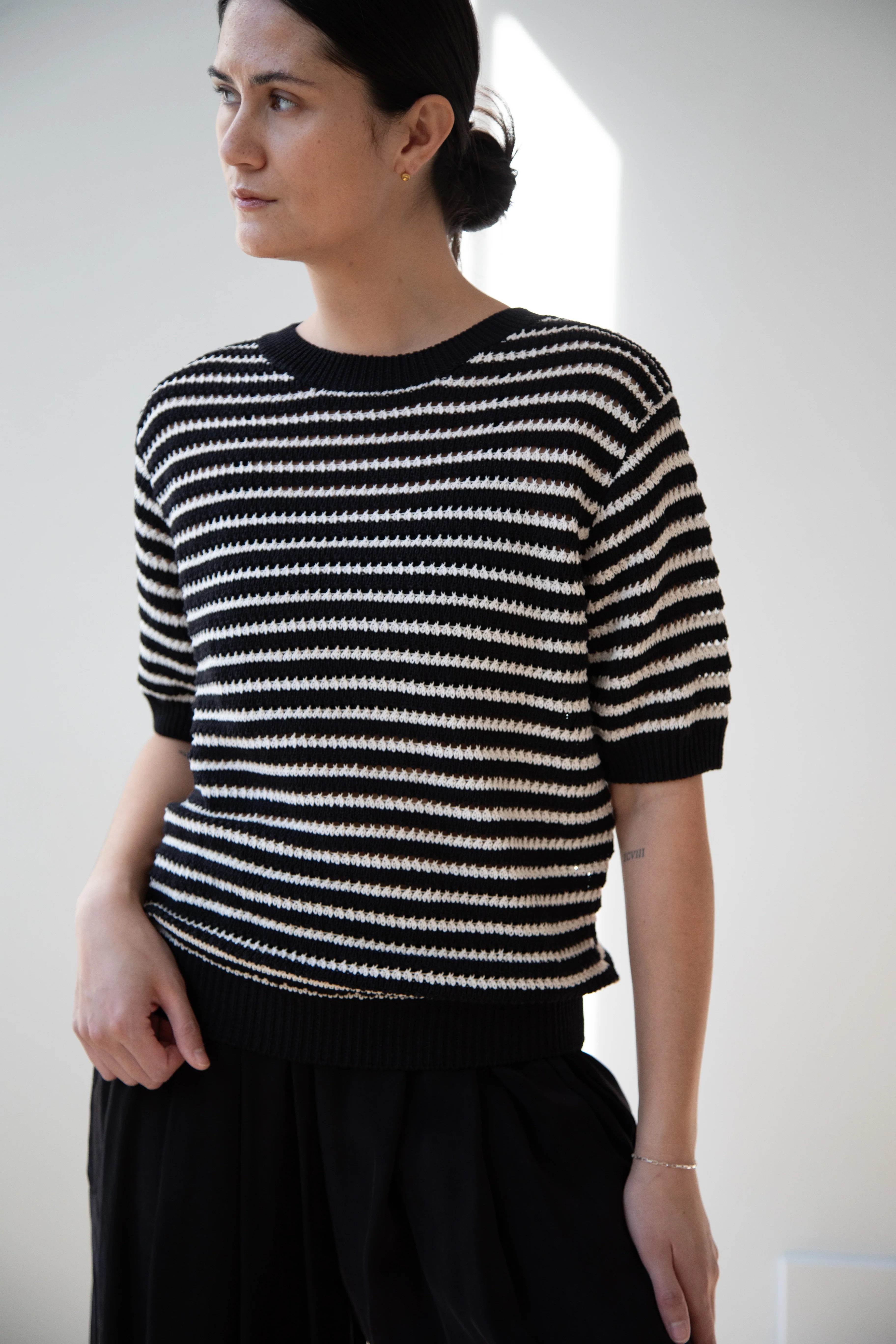The Loom | Paper Stripe Sweater in Black - Image 18