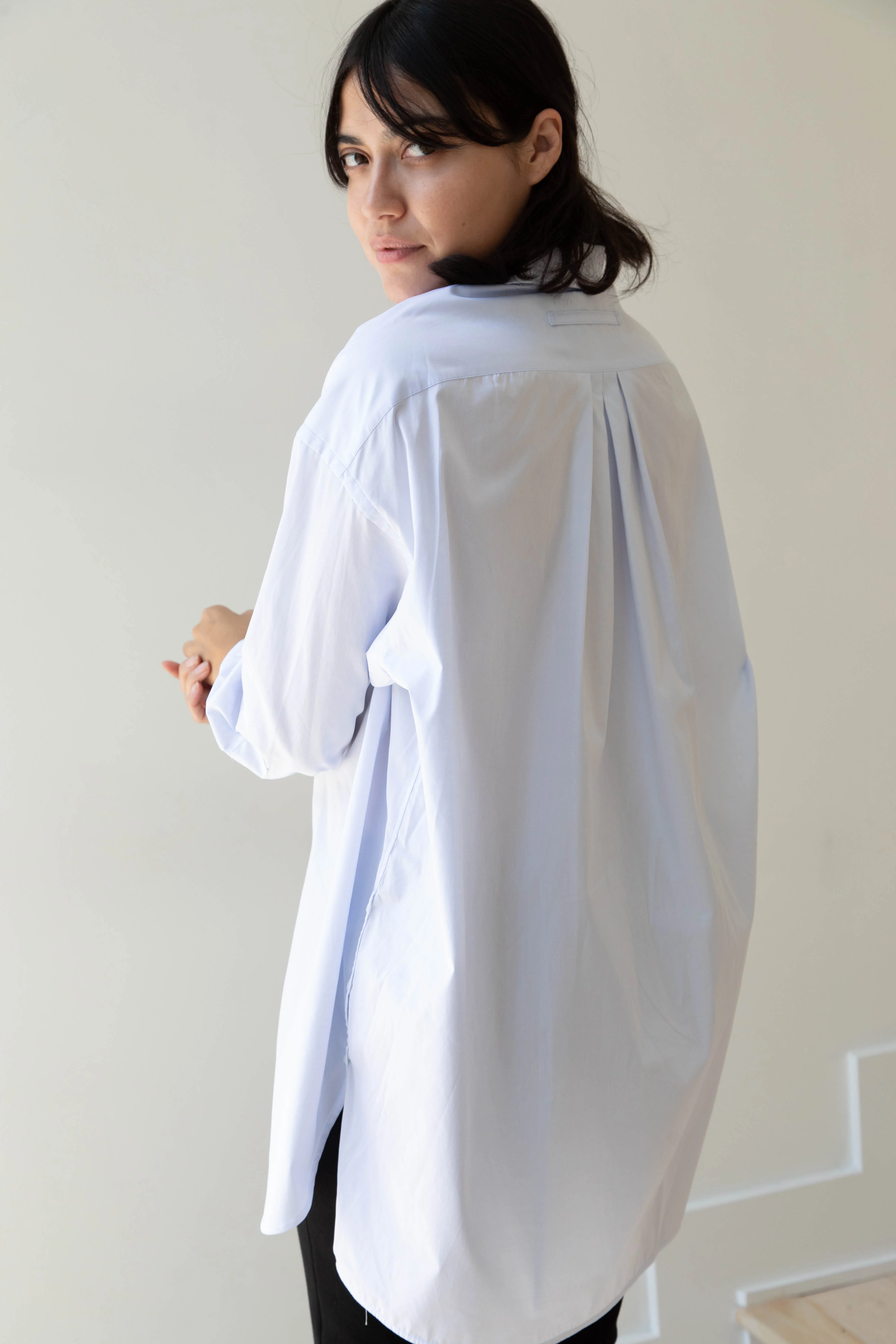 Ticca | Square Tunic Slit Shirt in Sax Blue - Image 23