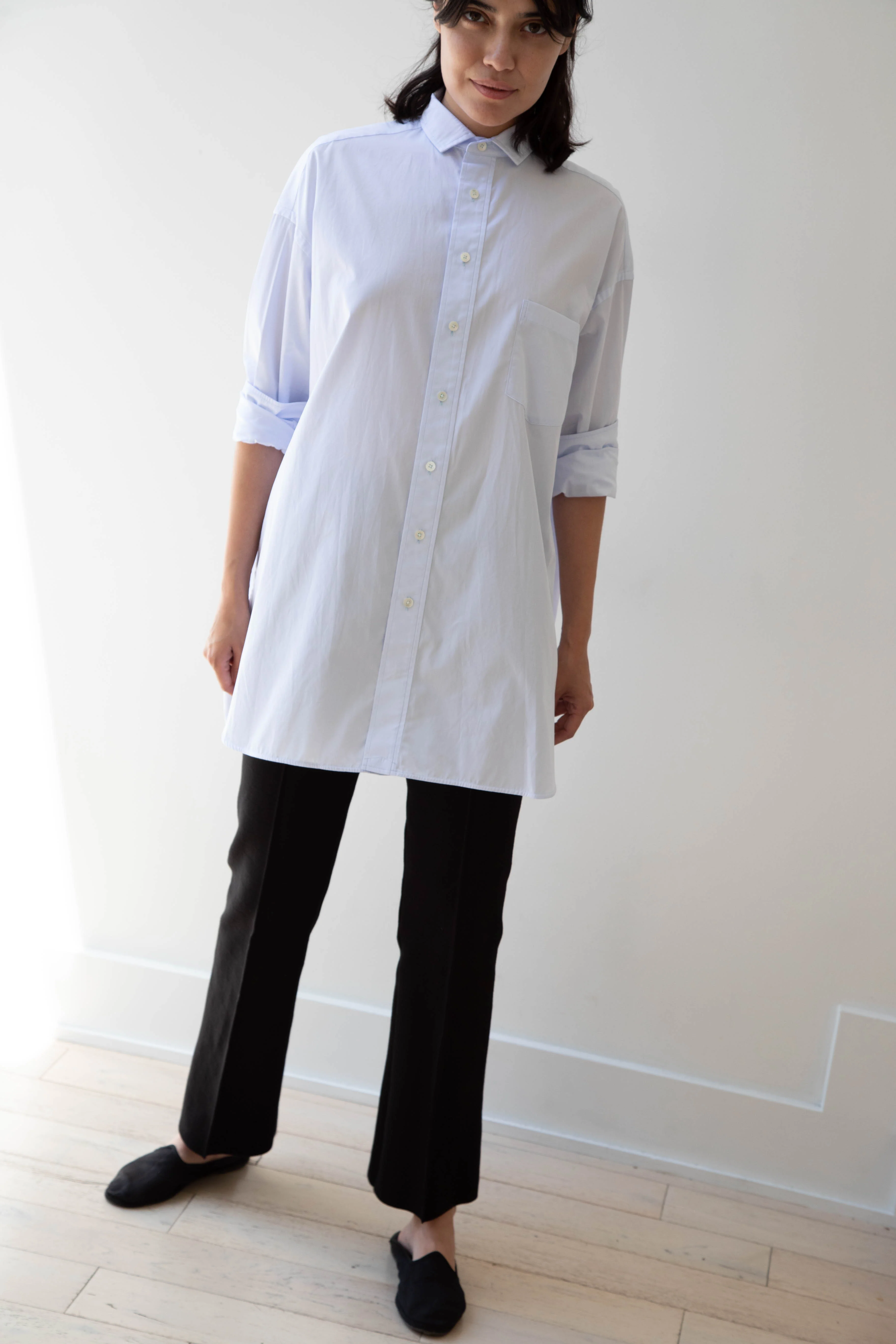 Ticca | Square Tunic Slit Shirt in Sax Blue - Image 40