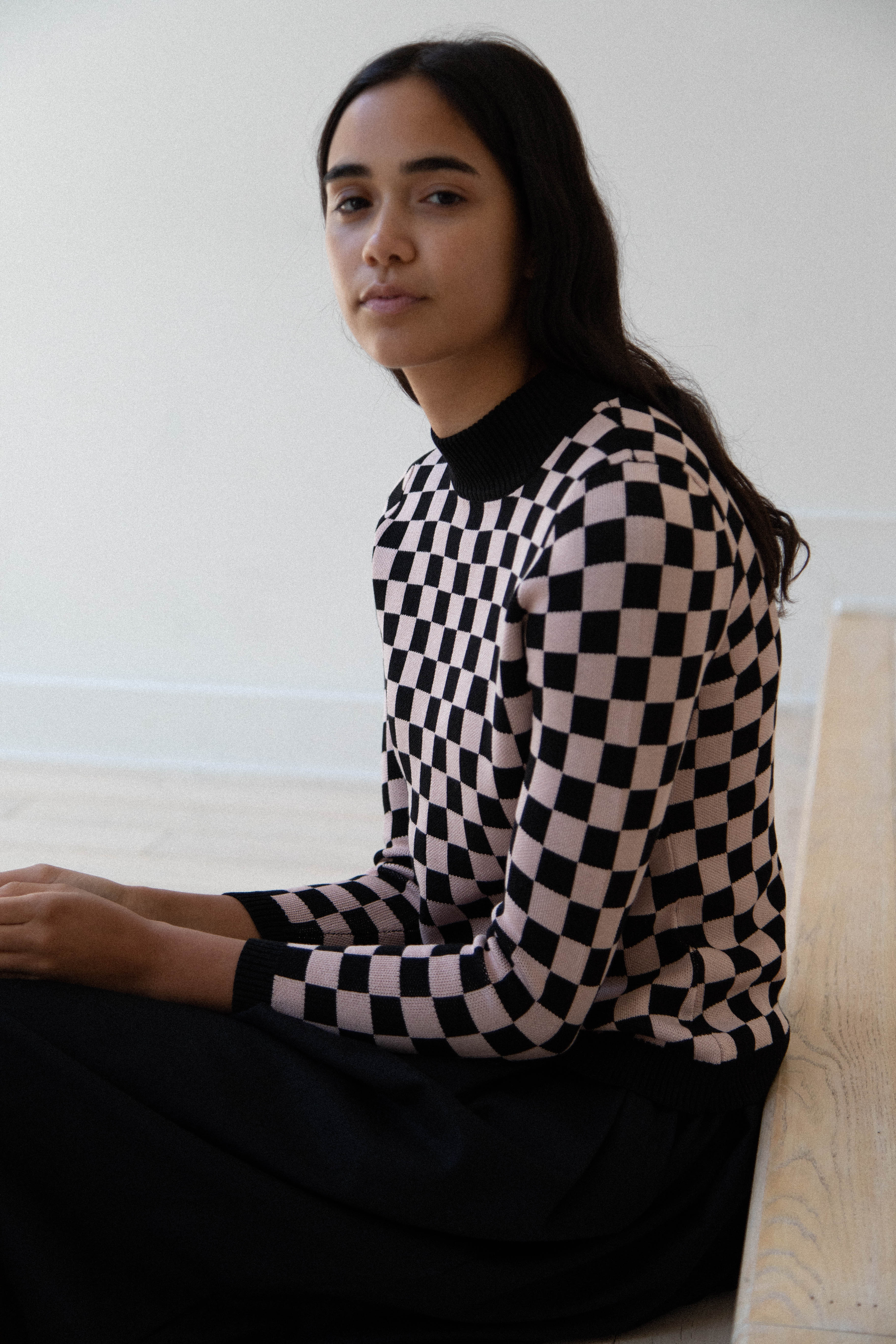 Une Heures ZouZou Silk Check Top - Image 29