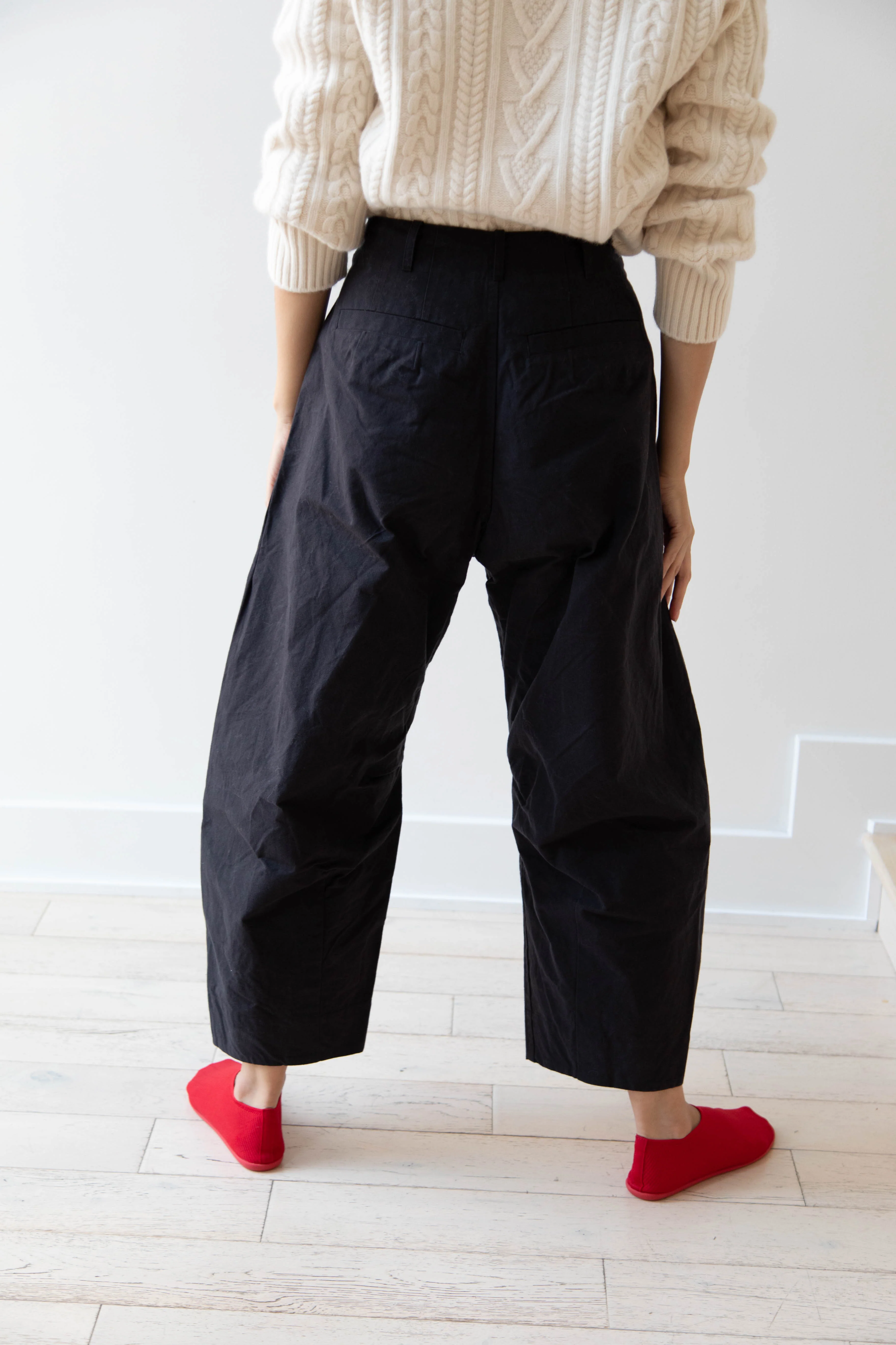 Unkruid | Baggy Pants in Waxed Fine Cotton Canvas in Black - Image 30