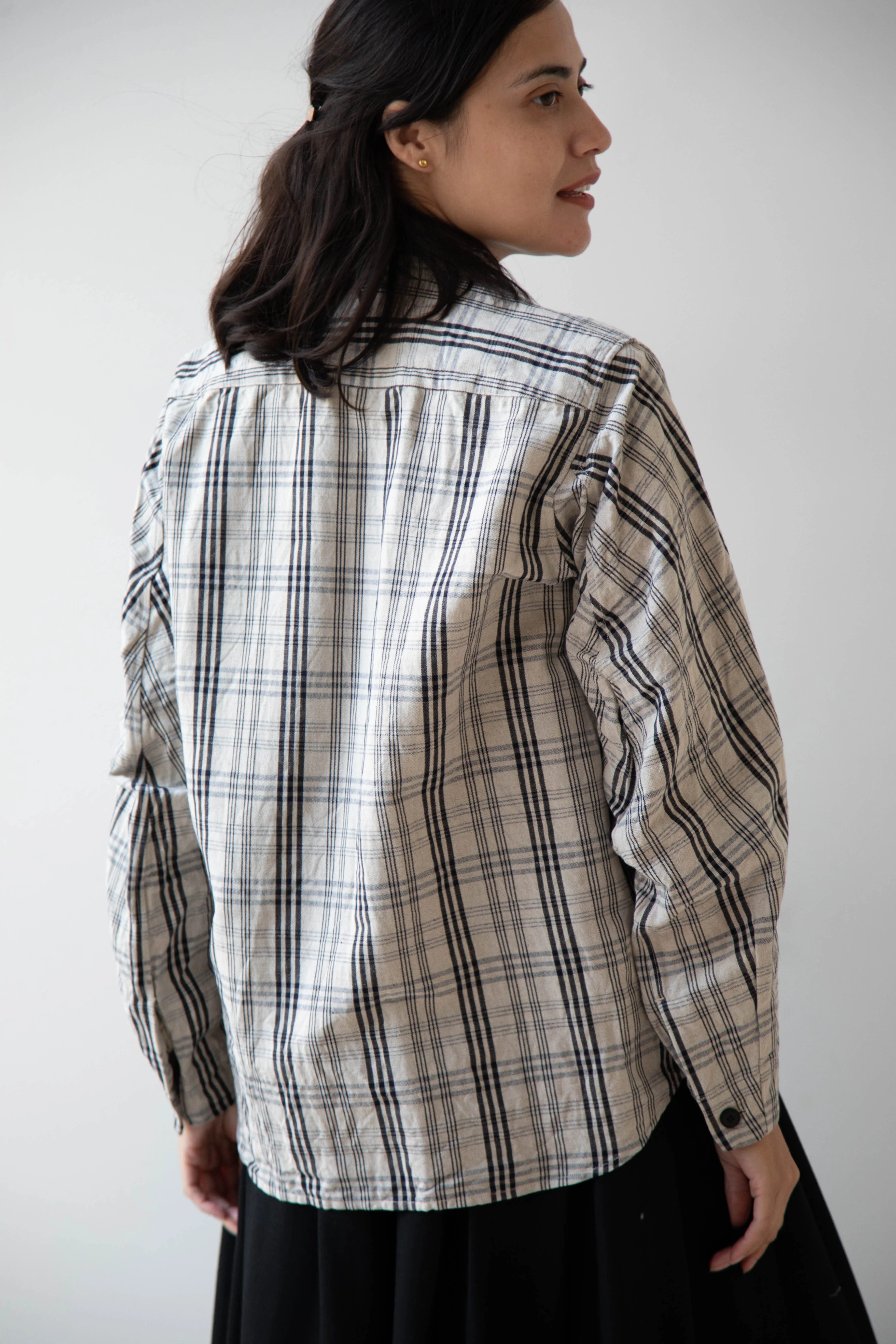Unkruid | Bow Sleeve Shirt in Natural Black Kelsch Cloth - Image 7