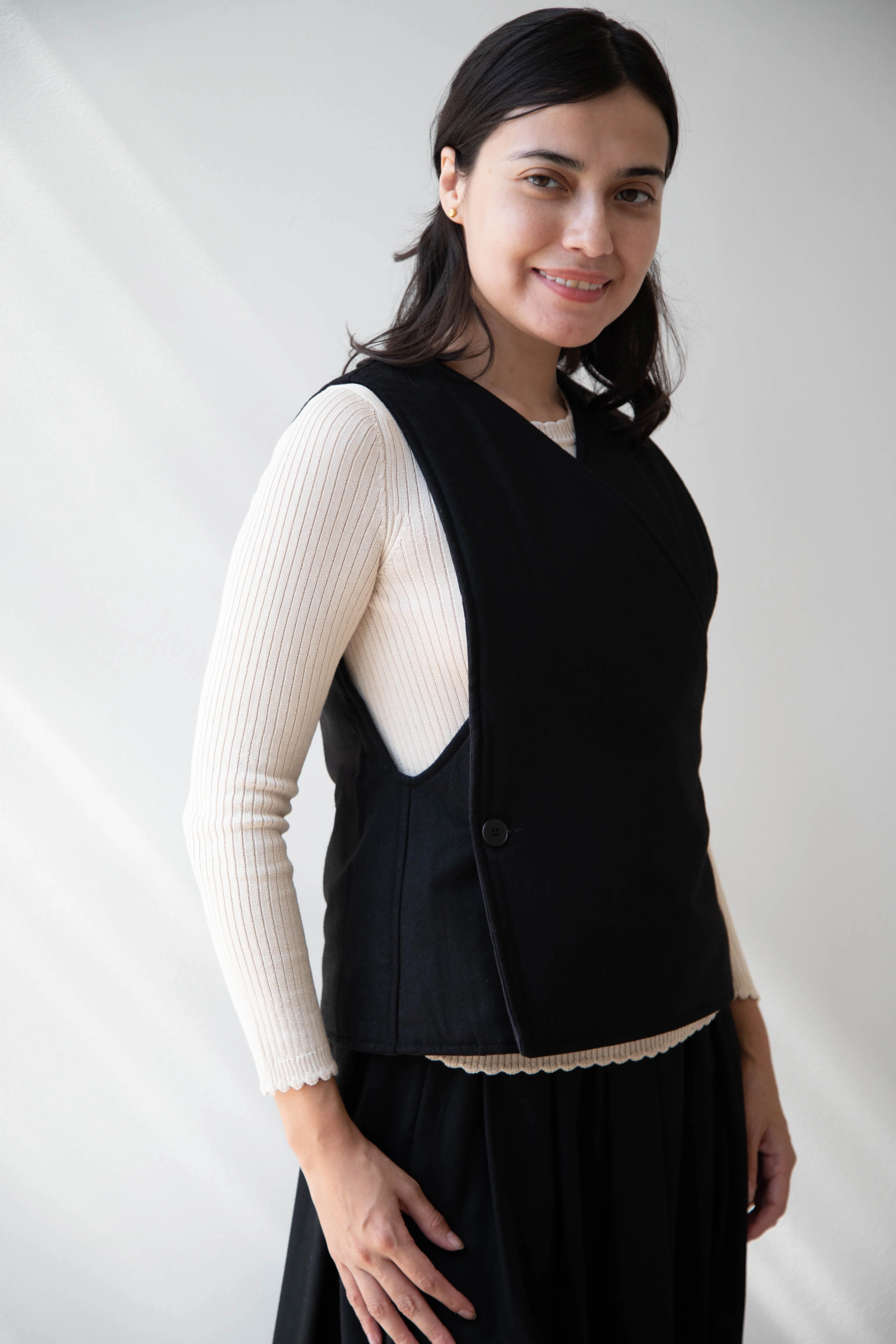 Unkruid | Reversible Cross Vest in Wool & Waxed Fine Canvas - Image 16