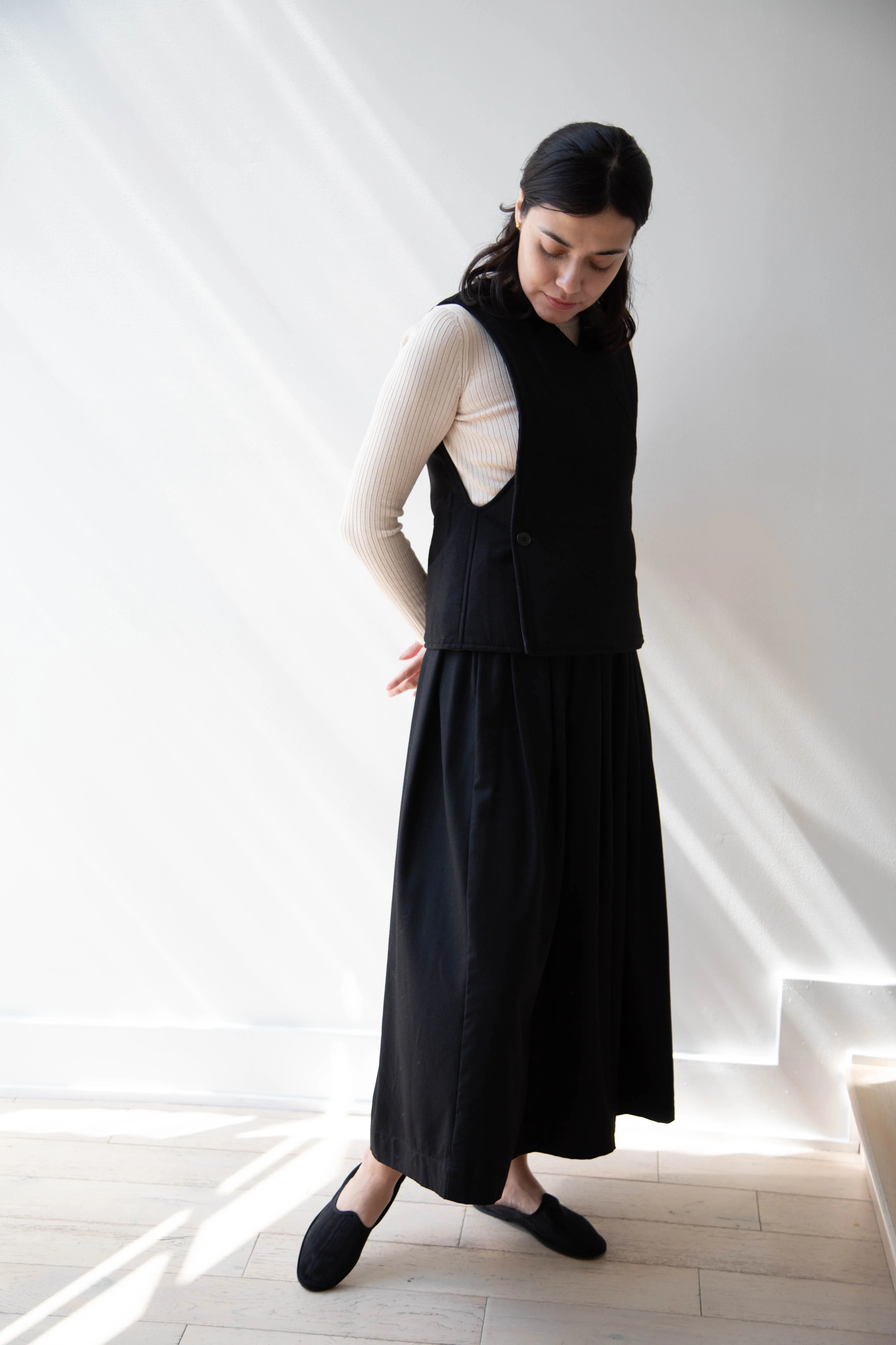 Unkruid | Reversible Cross Vest in Wool & Waxed Fine Canvas - Image 8