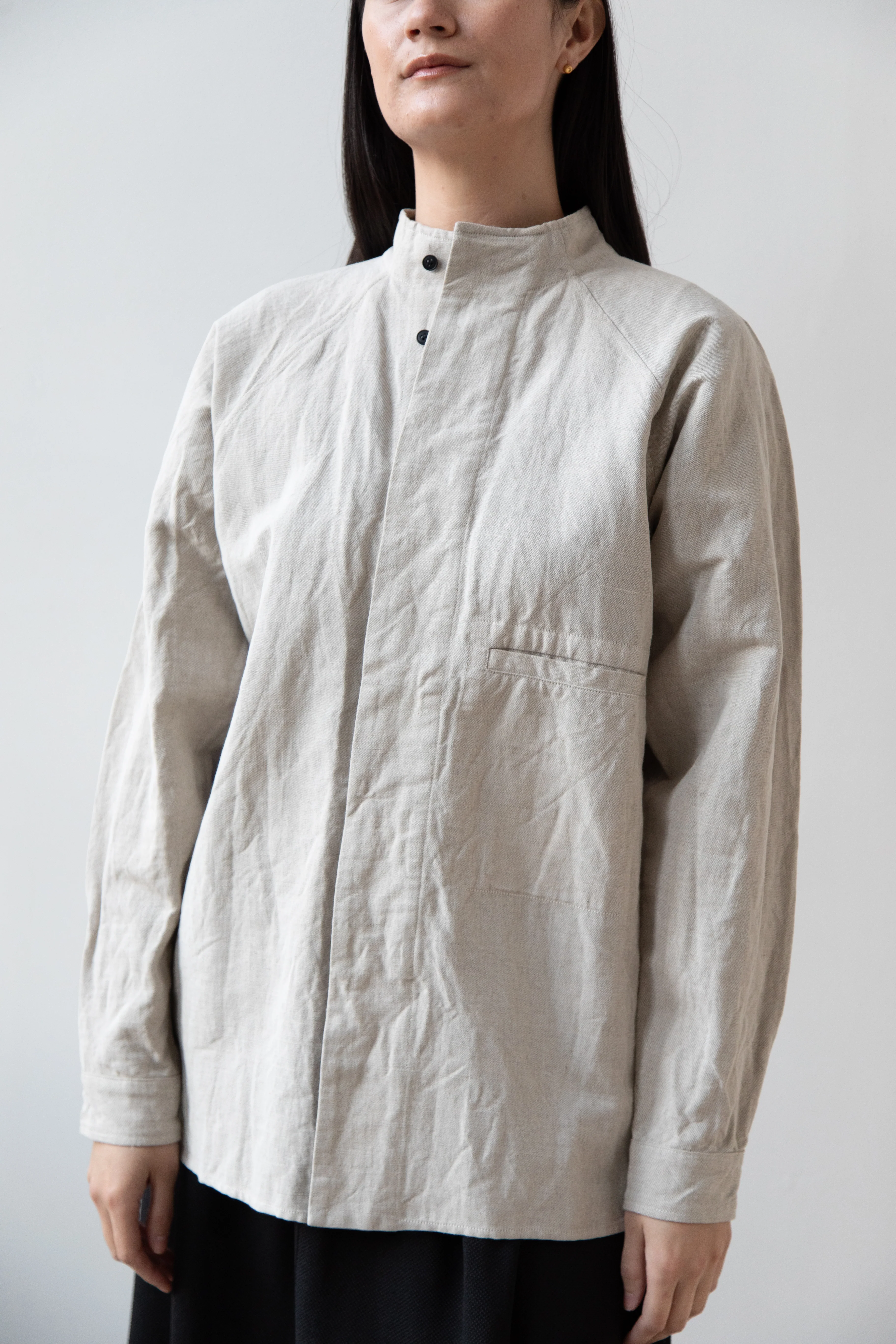 Unkruid | Stand Collar Shirt in Natural - Image 19