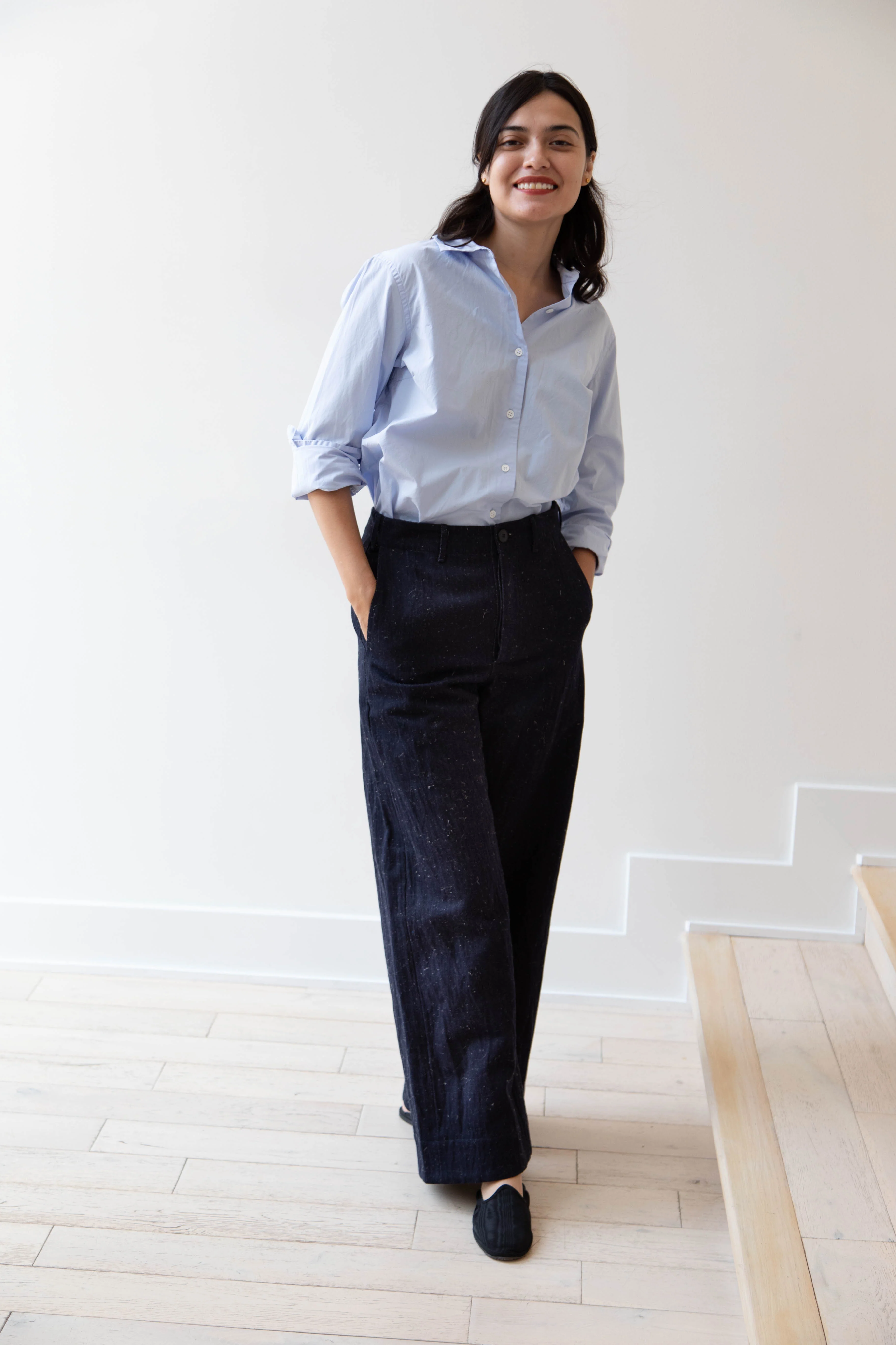 Unkruid | Wide Leg Trouser in Dark Herringbone Denim - Image 21
