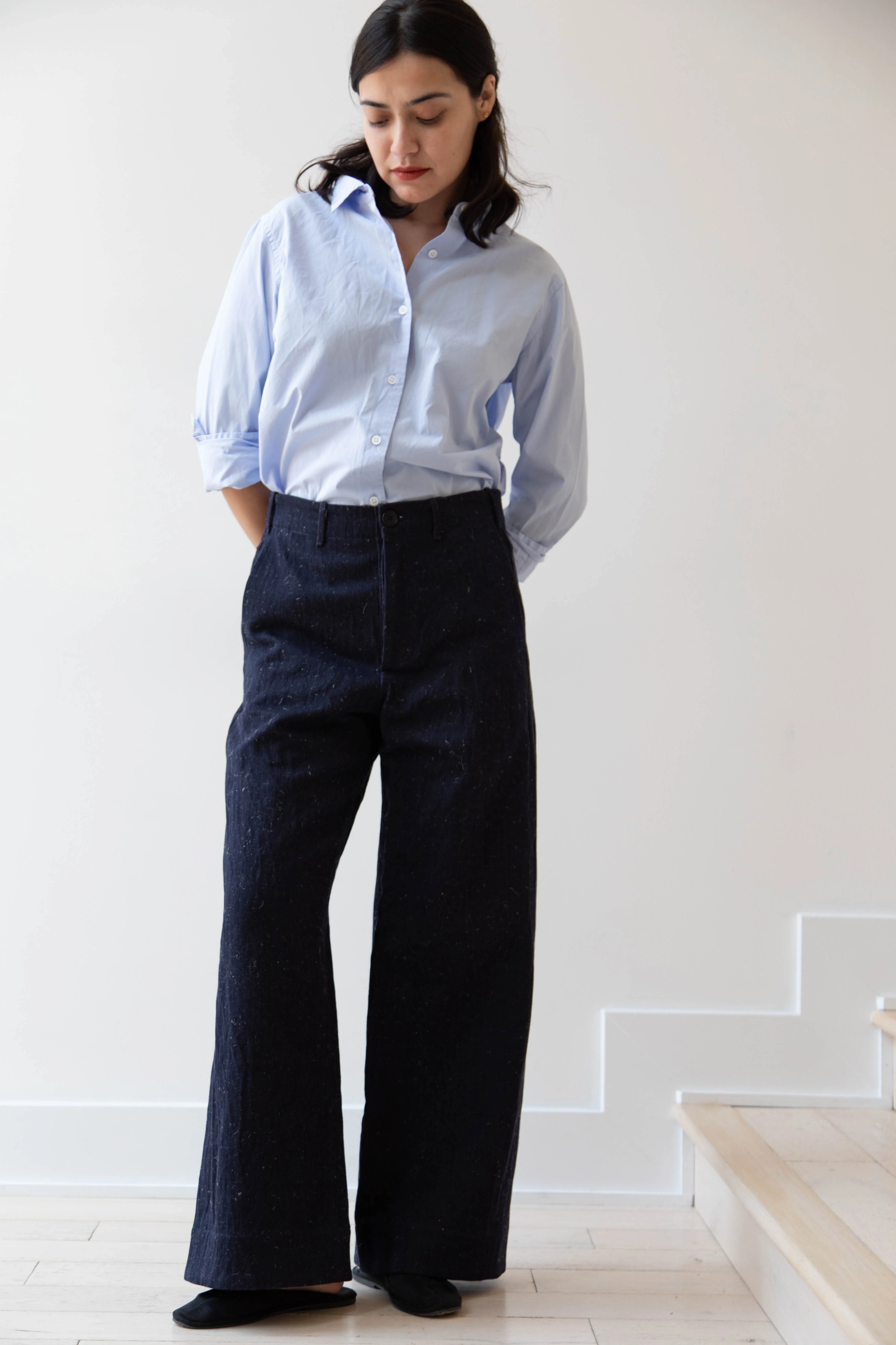 Unkruid | Wide Leg Trouser in Dark Herringbone Denim - Image 7