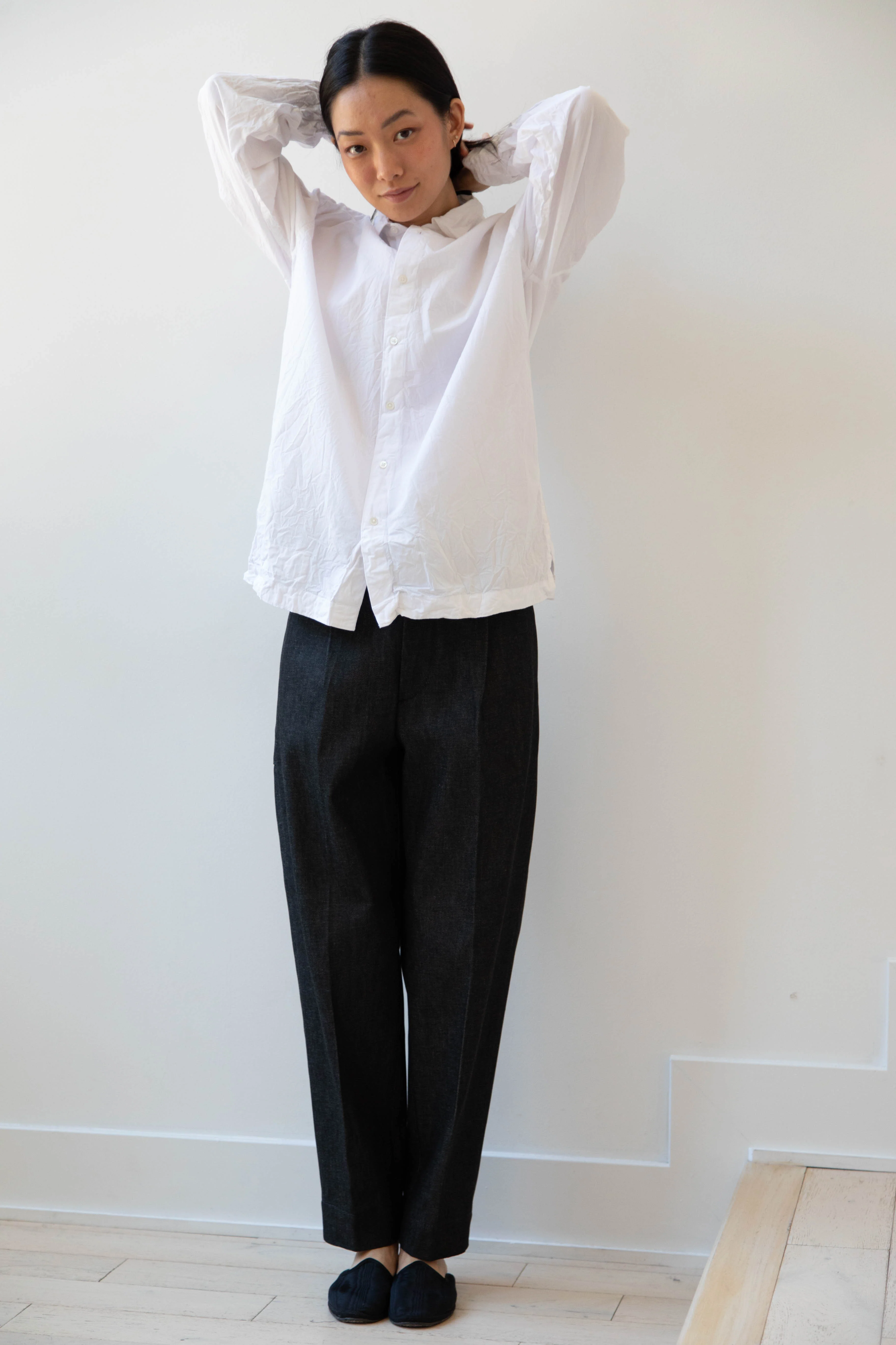 Vas-y Lentement | Cotton Poplin Button Up in White - Image 3