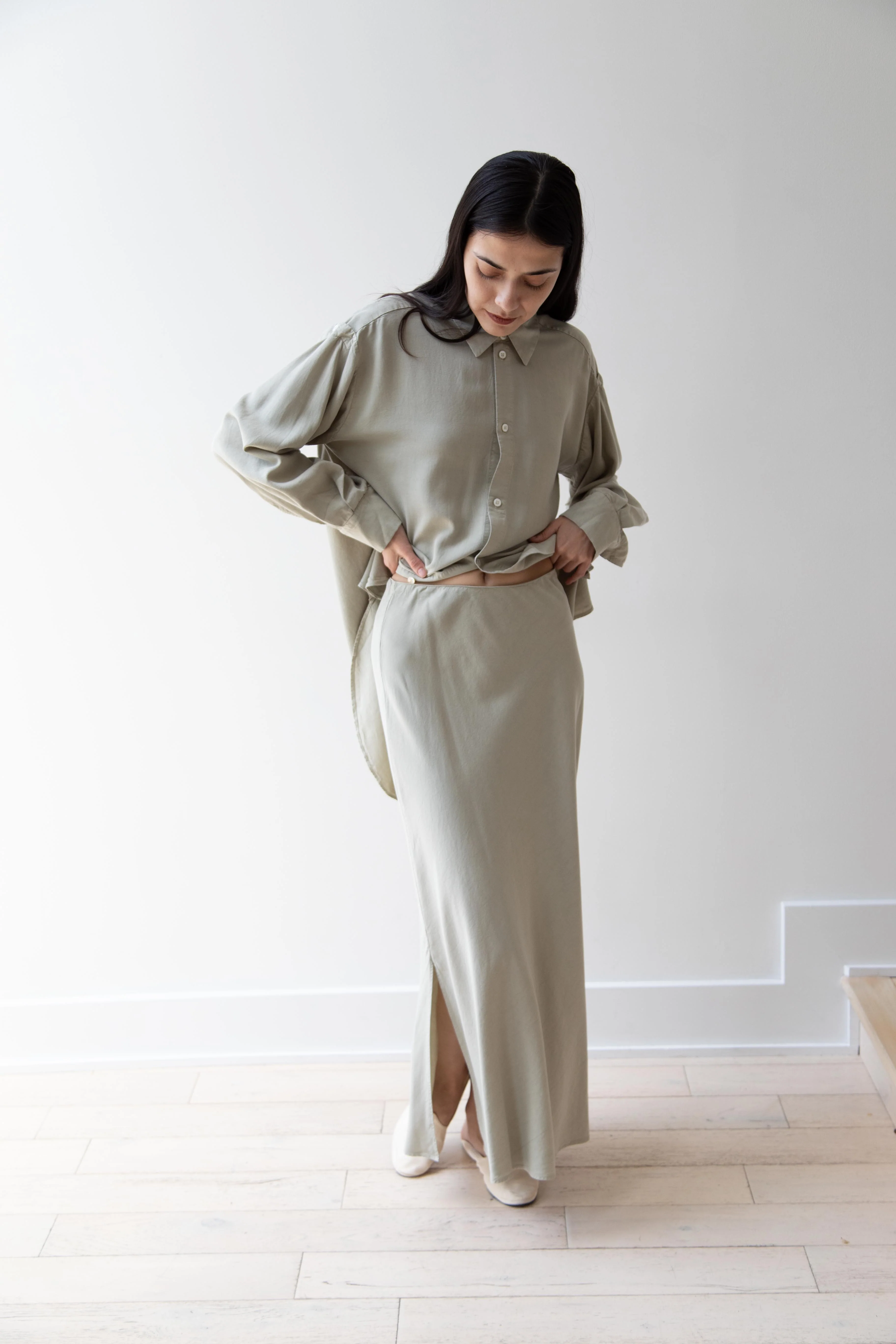 Wright & Doyle | Bias Skirt in Linden Green - Image 13