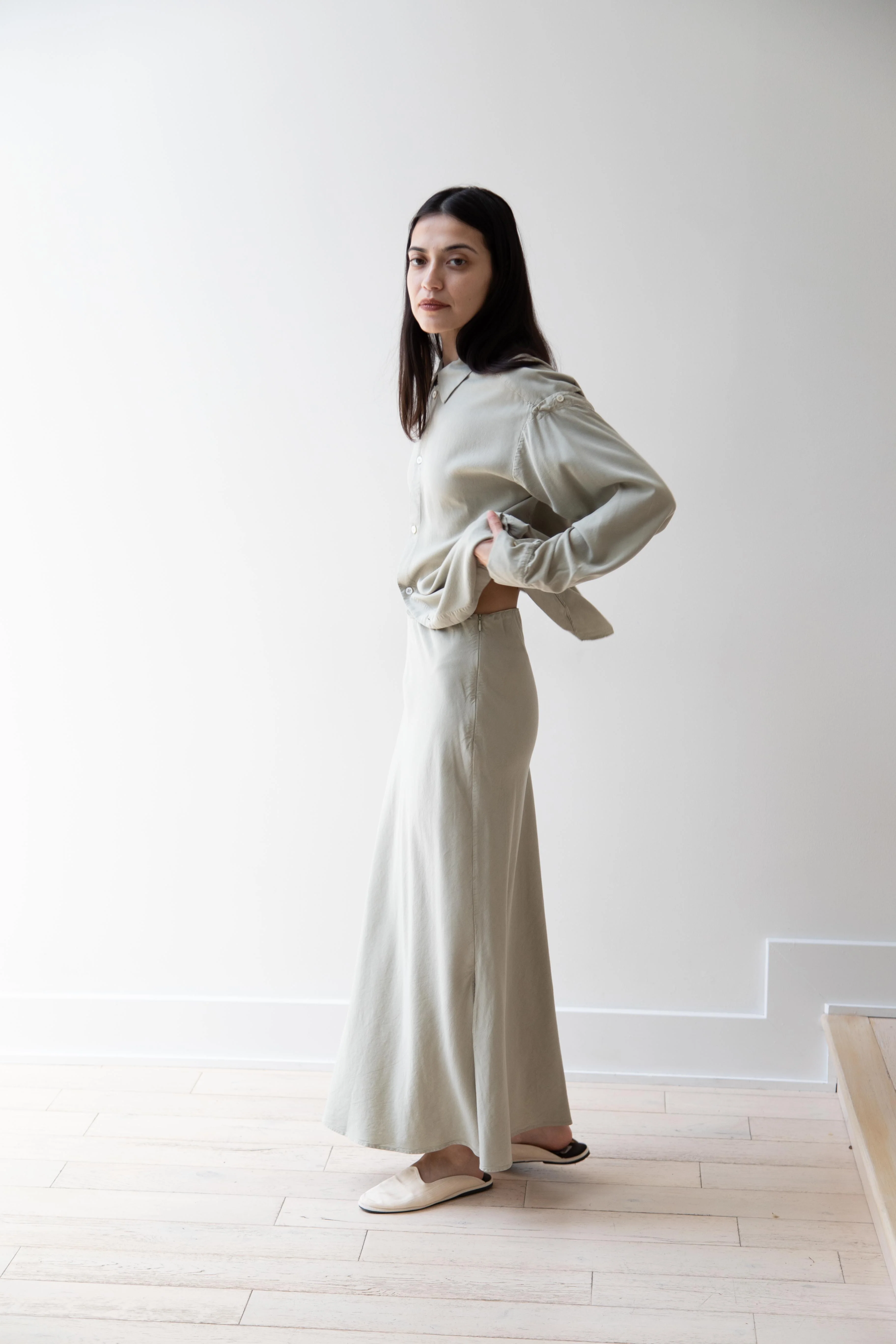 Wright & Doyle | Bias Skirt in Linden Green - Image 35