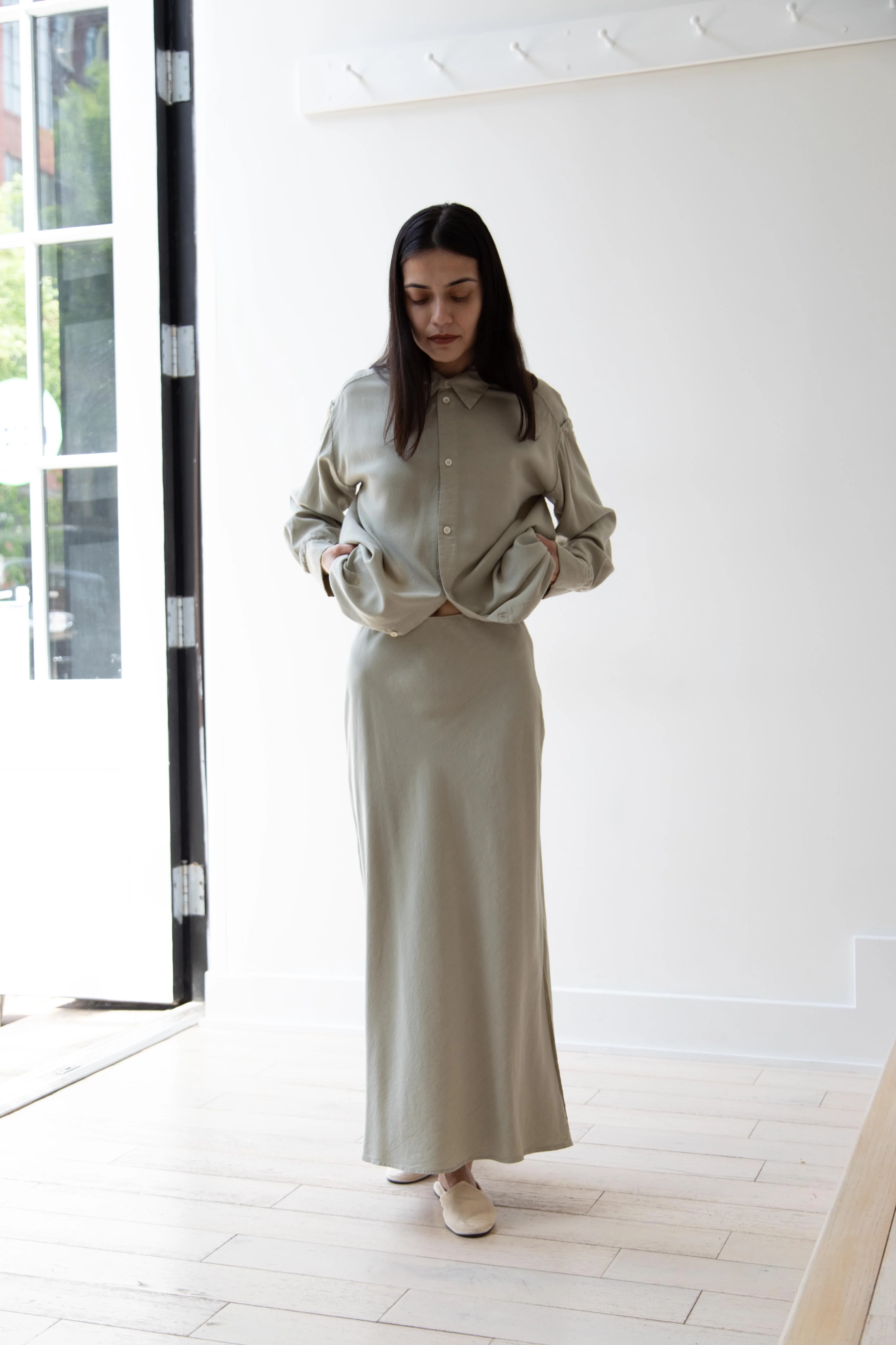 Wright & Doyle | Bias Skirt in Linden Green - Image 37